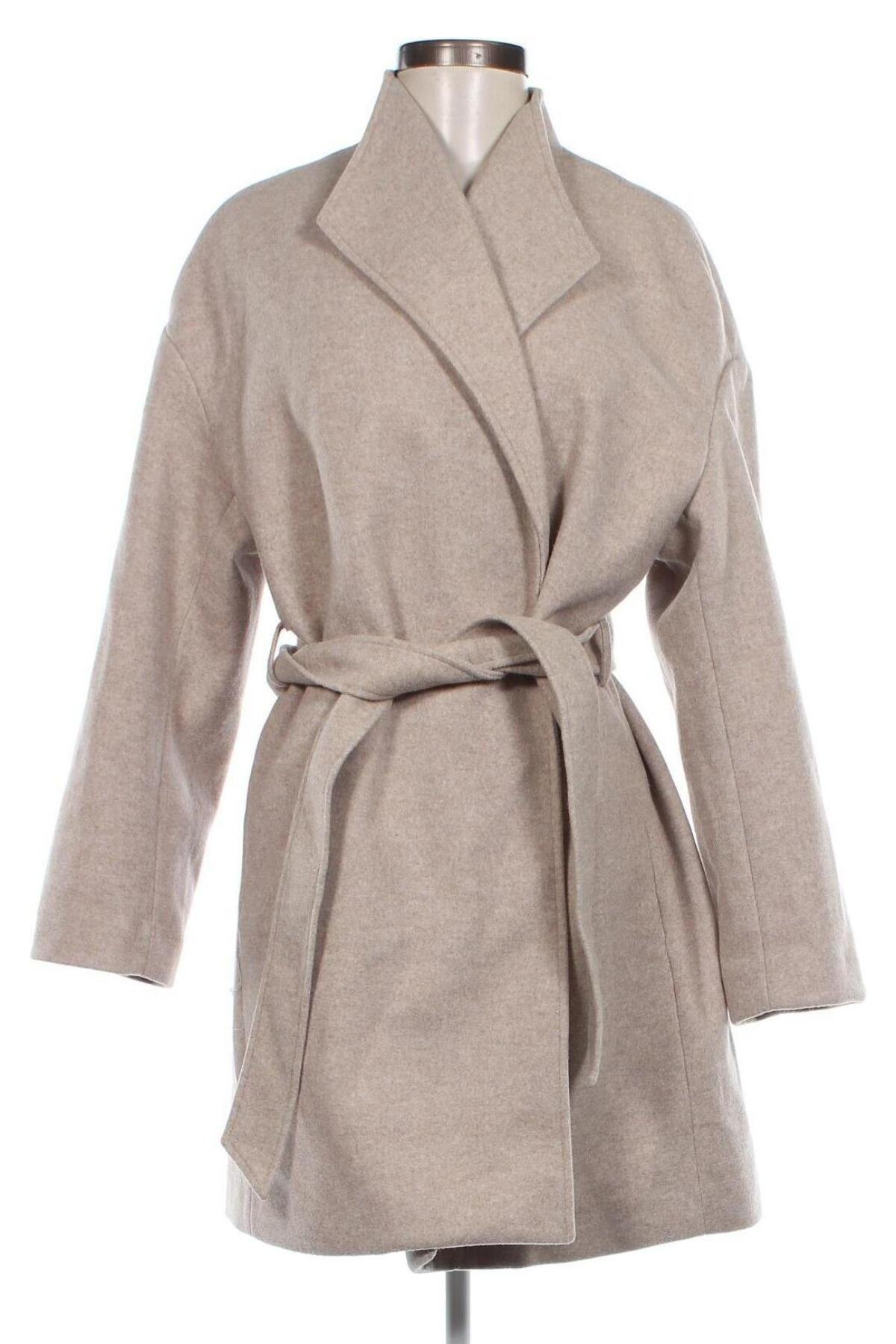 Дамско палто H&M, Размер S, Цвят Бежов, Цена 51,36 лв.