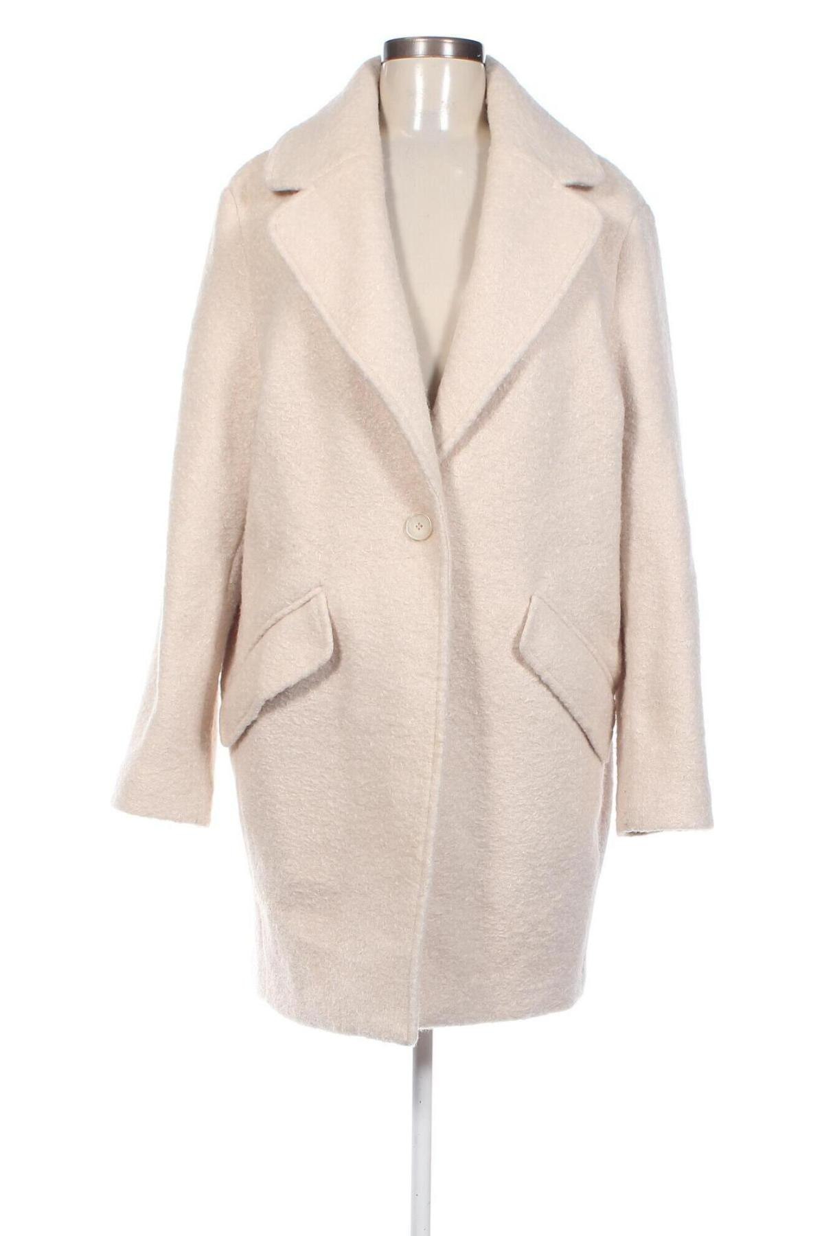 Дамско палто H&M, Размер L, Цвят Екрю, Цена 39,59 лв.