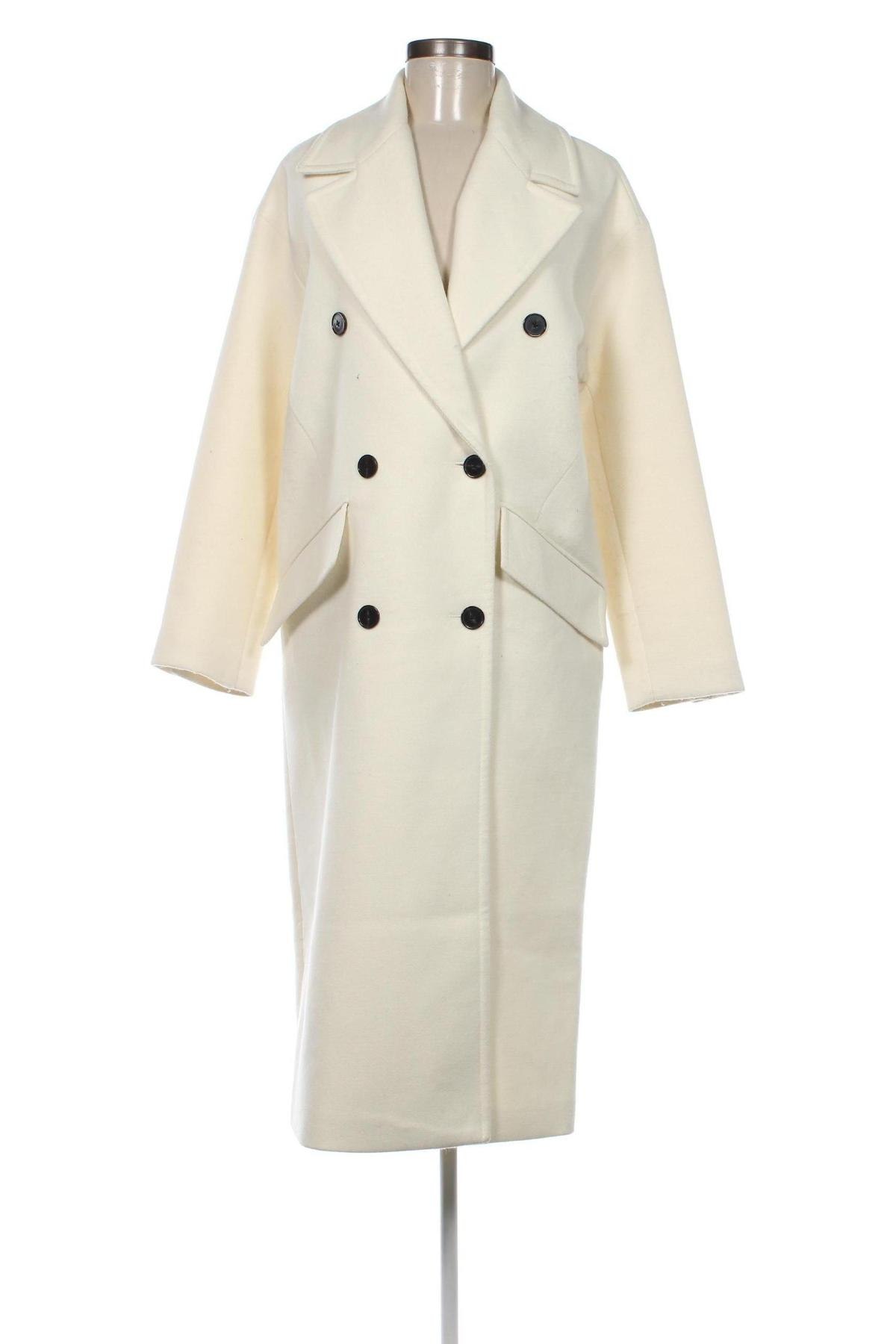 Дамско палто Pull&Bear, Размер XS, Цвят Екрю, Цена 68,80 лв.