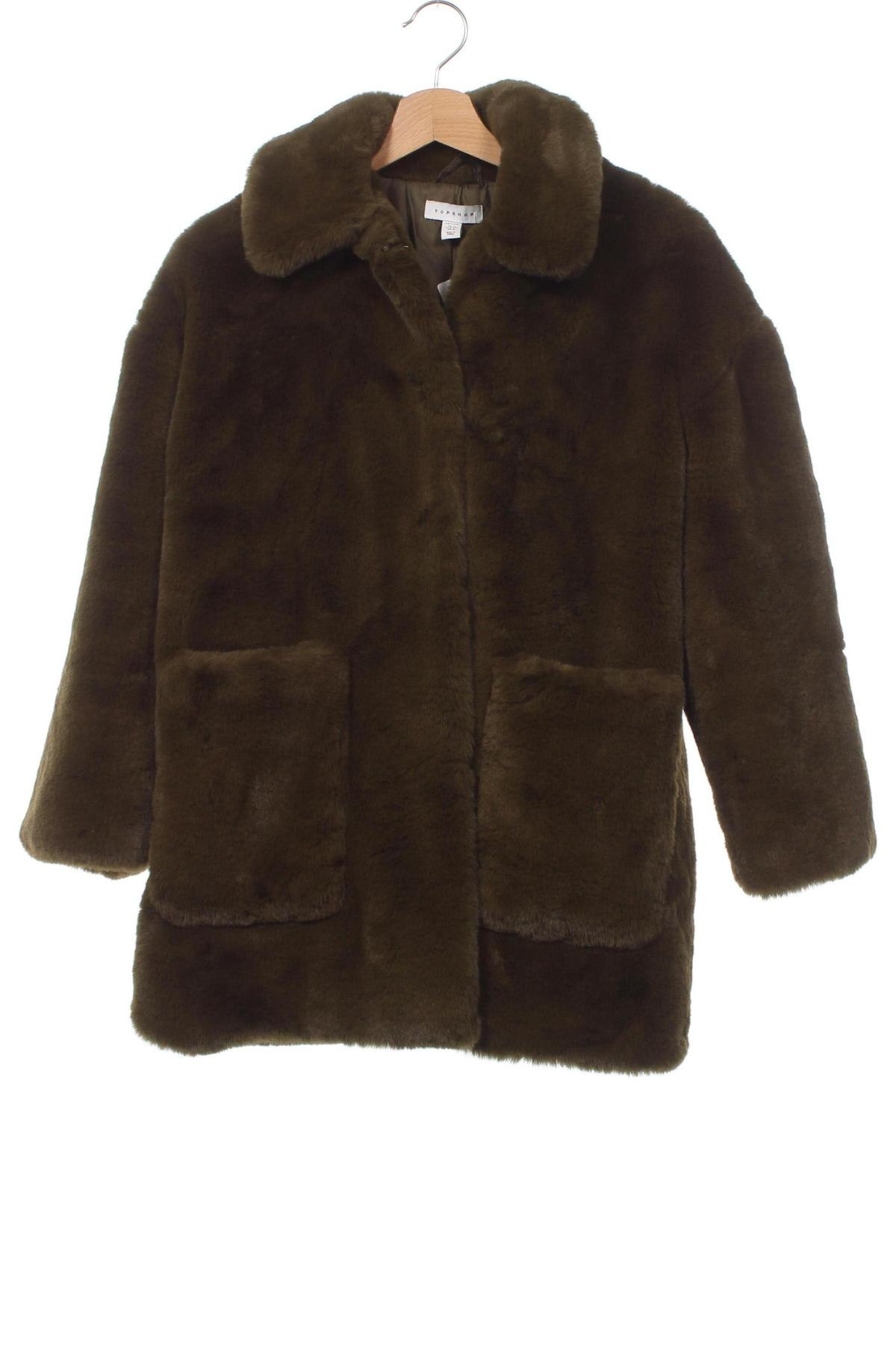 Дамско палто Topshop, Размер XXS, Цвят Зелен, Цена 23,76 лв.