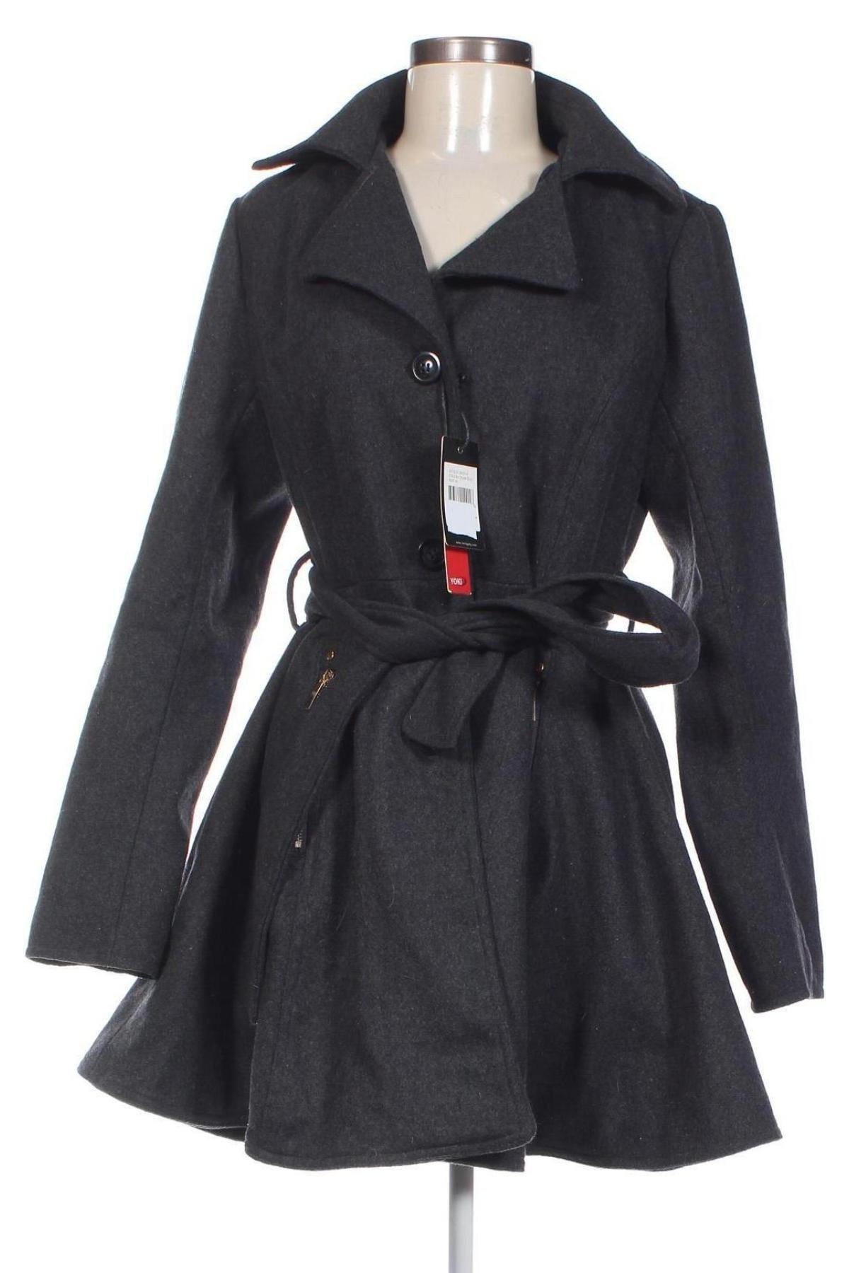 Дамско палто Yoki, Размер M, Цвят Сив, Цена 86,00 лв.