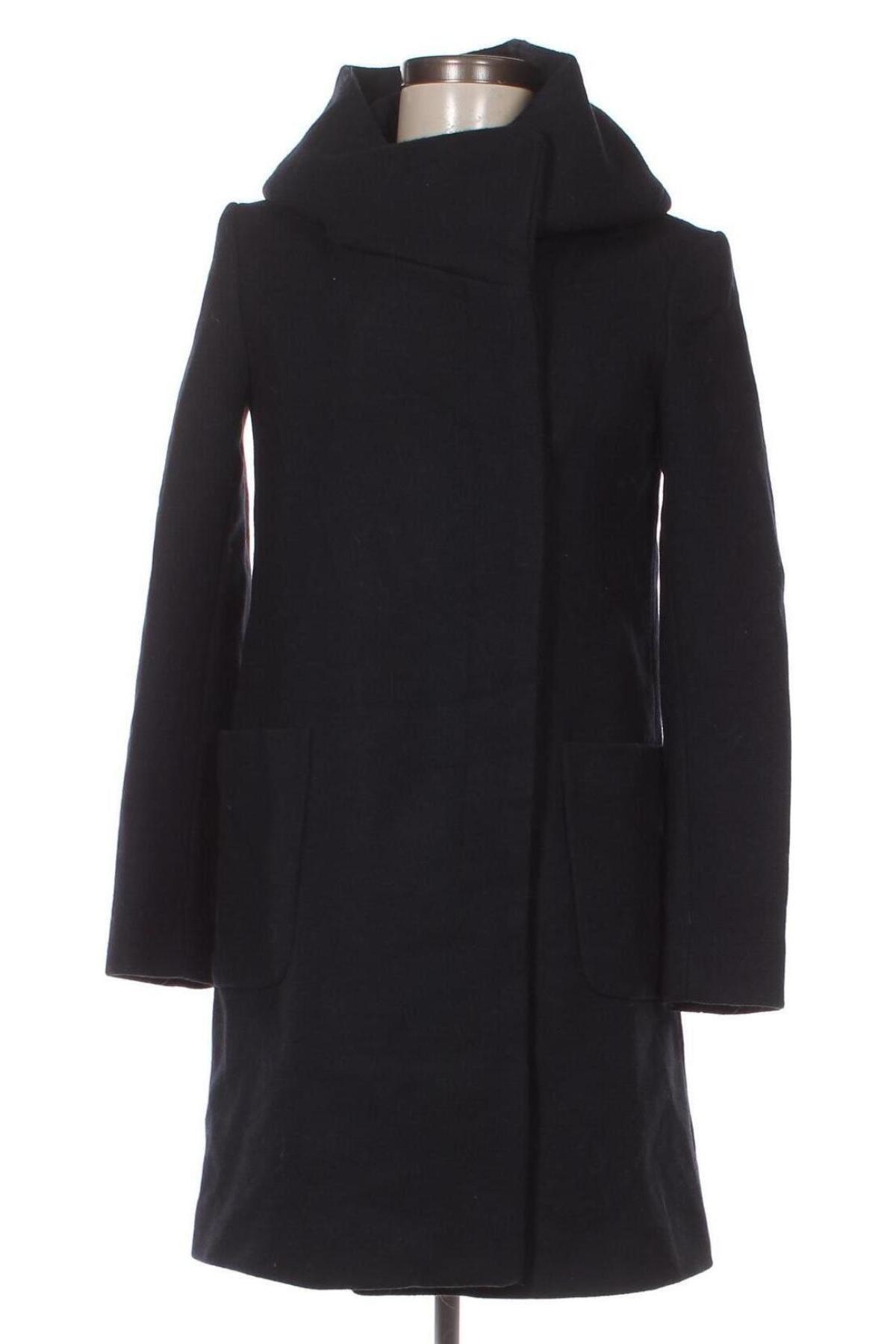Дамско палто Zara, Размер XS, Цвят Син, Цена 28,32 лв.