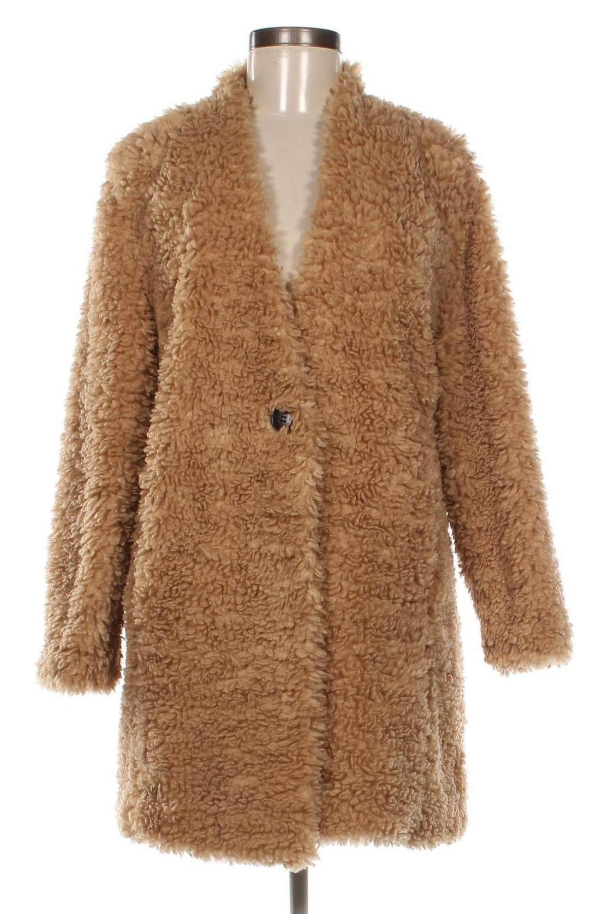 Дамско палто Zara, Размер XS, Цвят Бежов, Цена 28,32 лв.