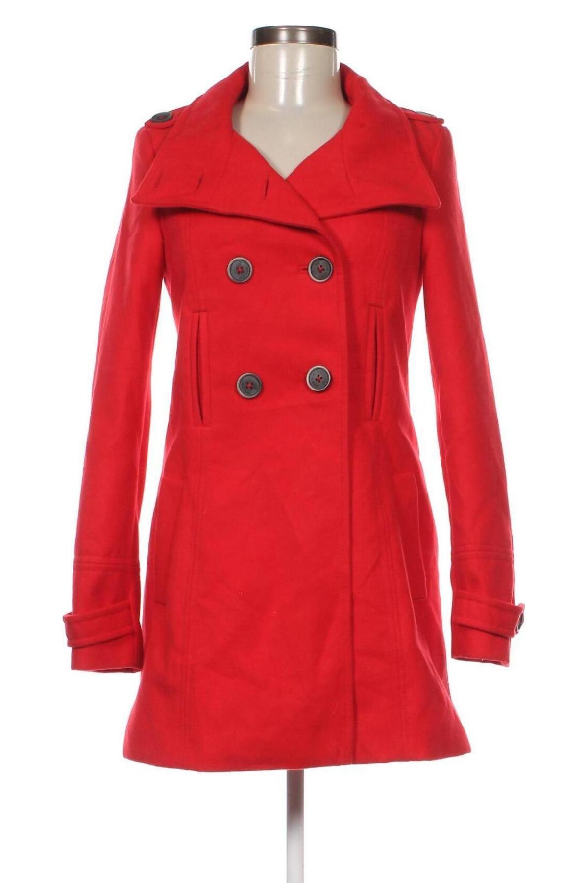 Dámský kabát  Zara Trafaluc, Velikost S, Barva Červená, Cena  442,00 Kč