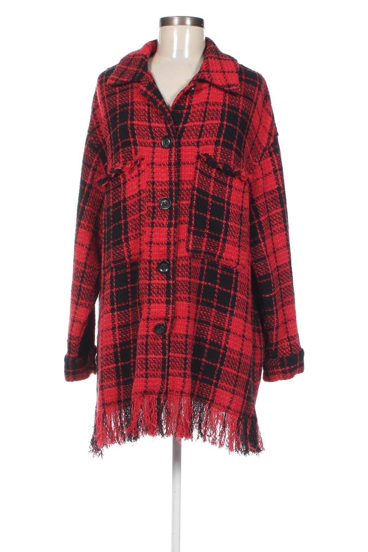 Dámský kabát  Zara Trafaluc, Velikost XL, Barva Červená, Cena  322,00 Kč