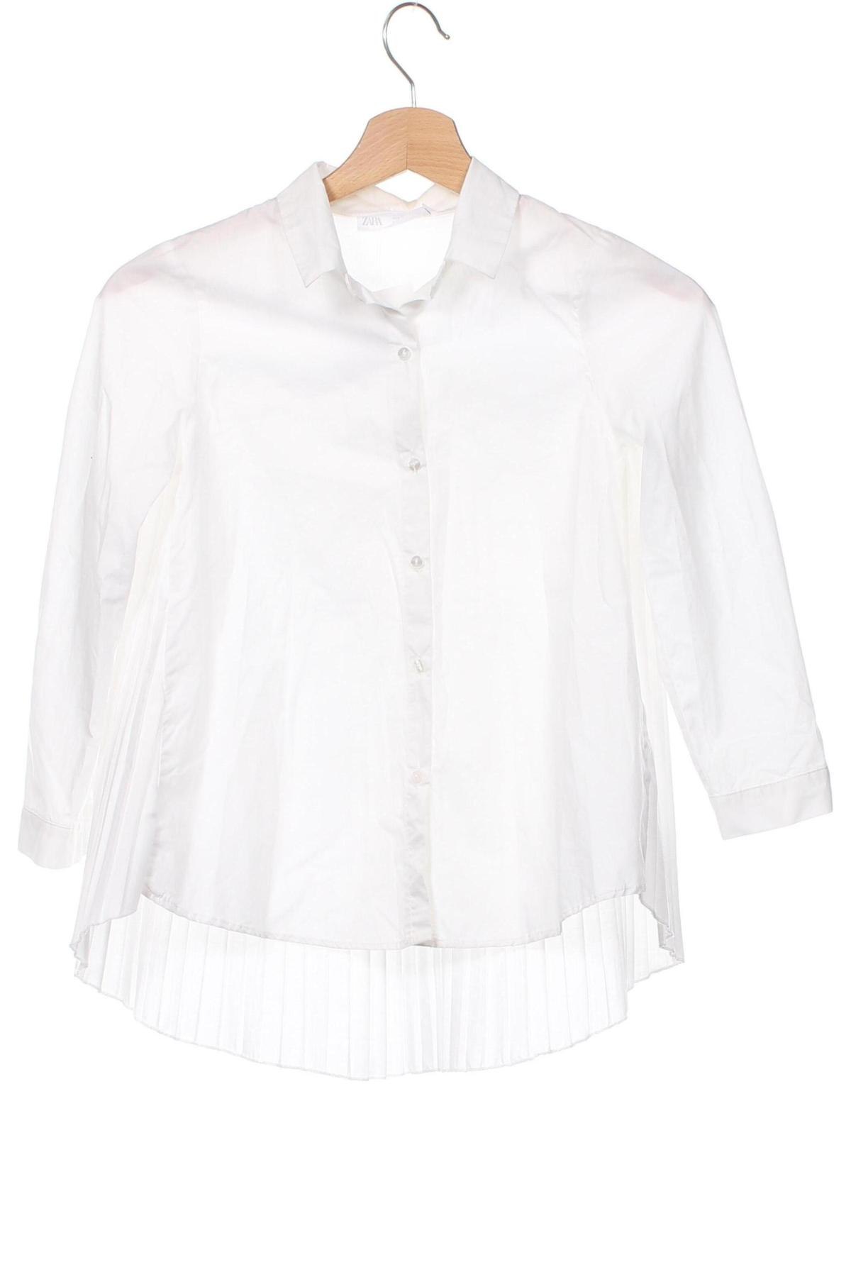 Детска риза Zara, Размер 8-9y/ 134-140 см, Цвят Бял, Цена 12,00 лв.