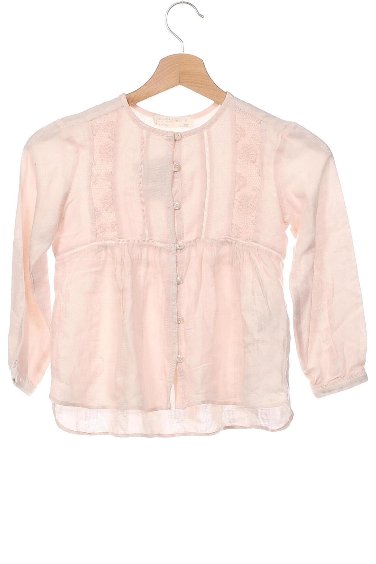 Детска риза Zara, Размер 6-7y/ 122-128 см, Цвят Розов, Цена 12,00 лв.