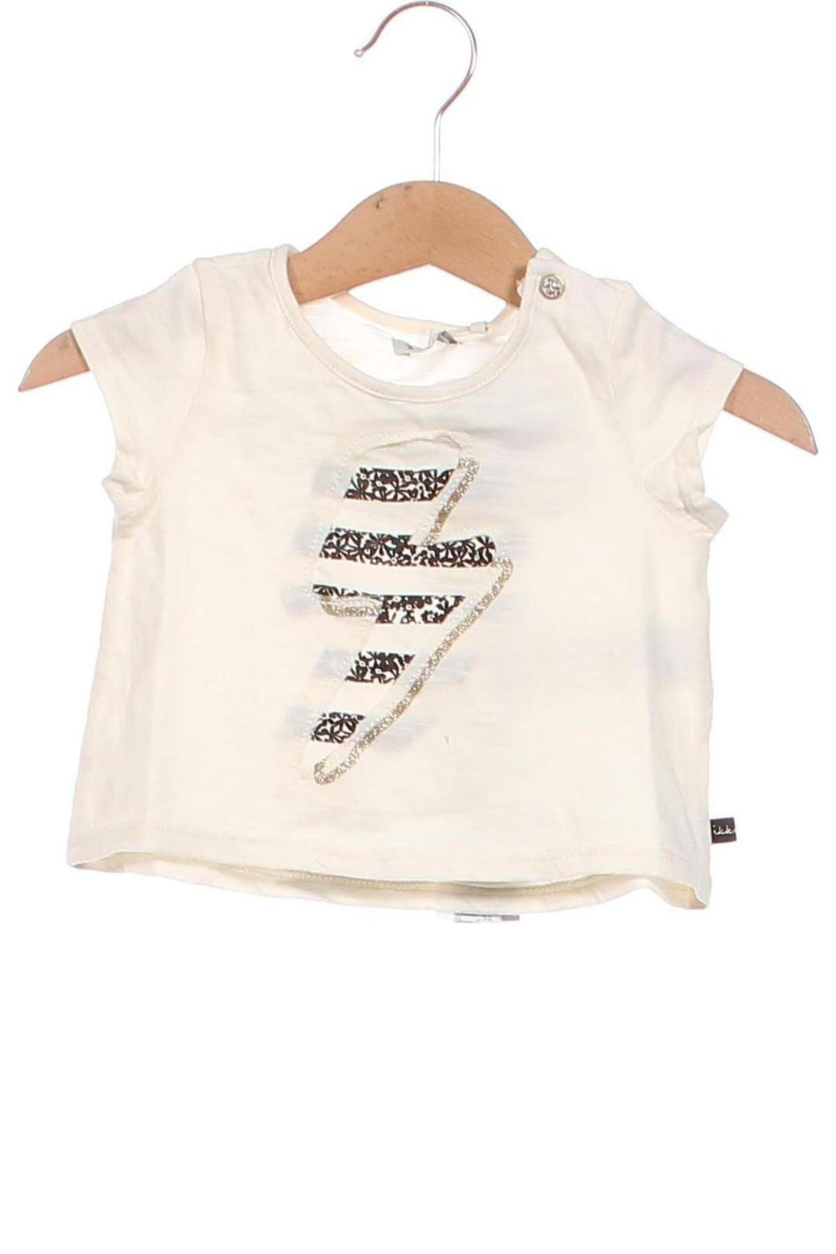 Tricou pentru copii IKKS, Mărime 3-6m/ 62-68 cm, Culoare Ecru, Preț 23,29 Lei