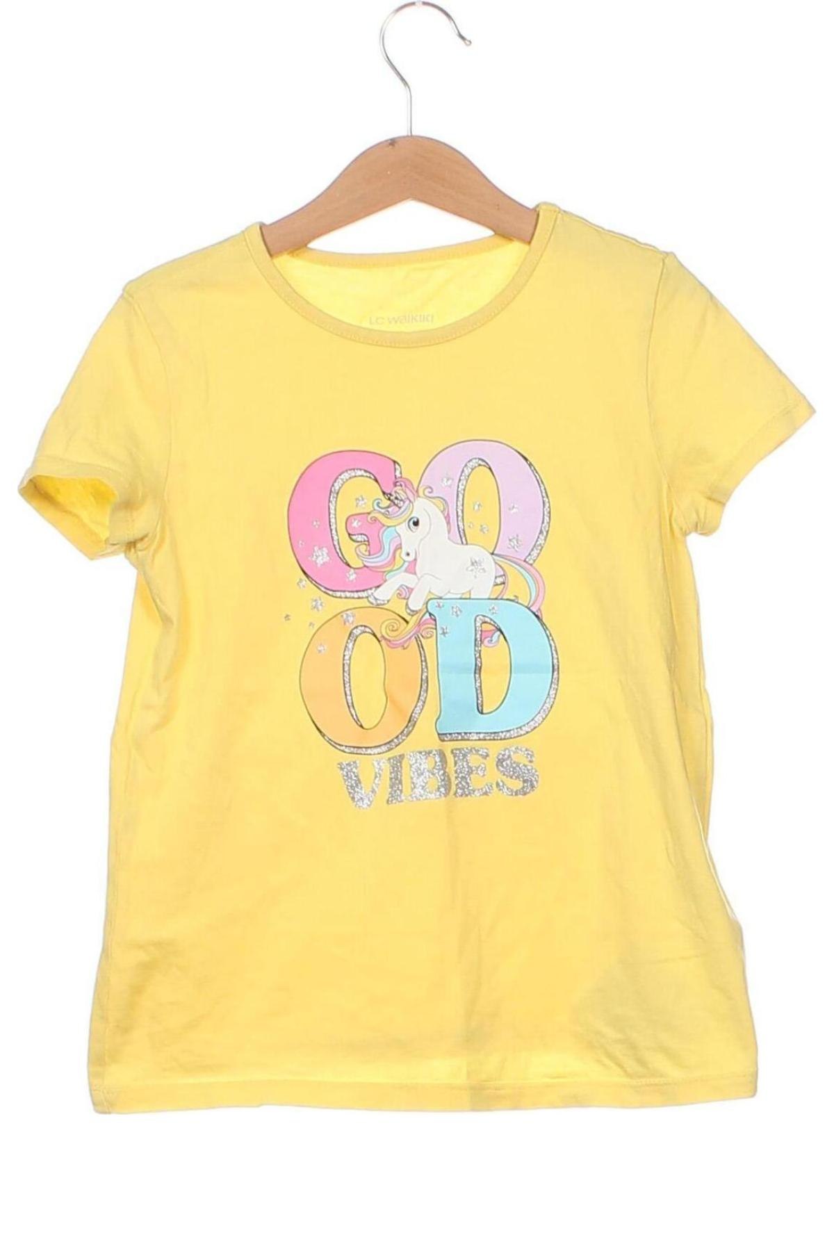 Детска тениска LC Waikiki, Размер 6-7y/ 122-128 см, Цвят Жълт, Цена 12,00 лв.