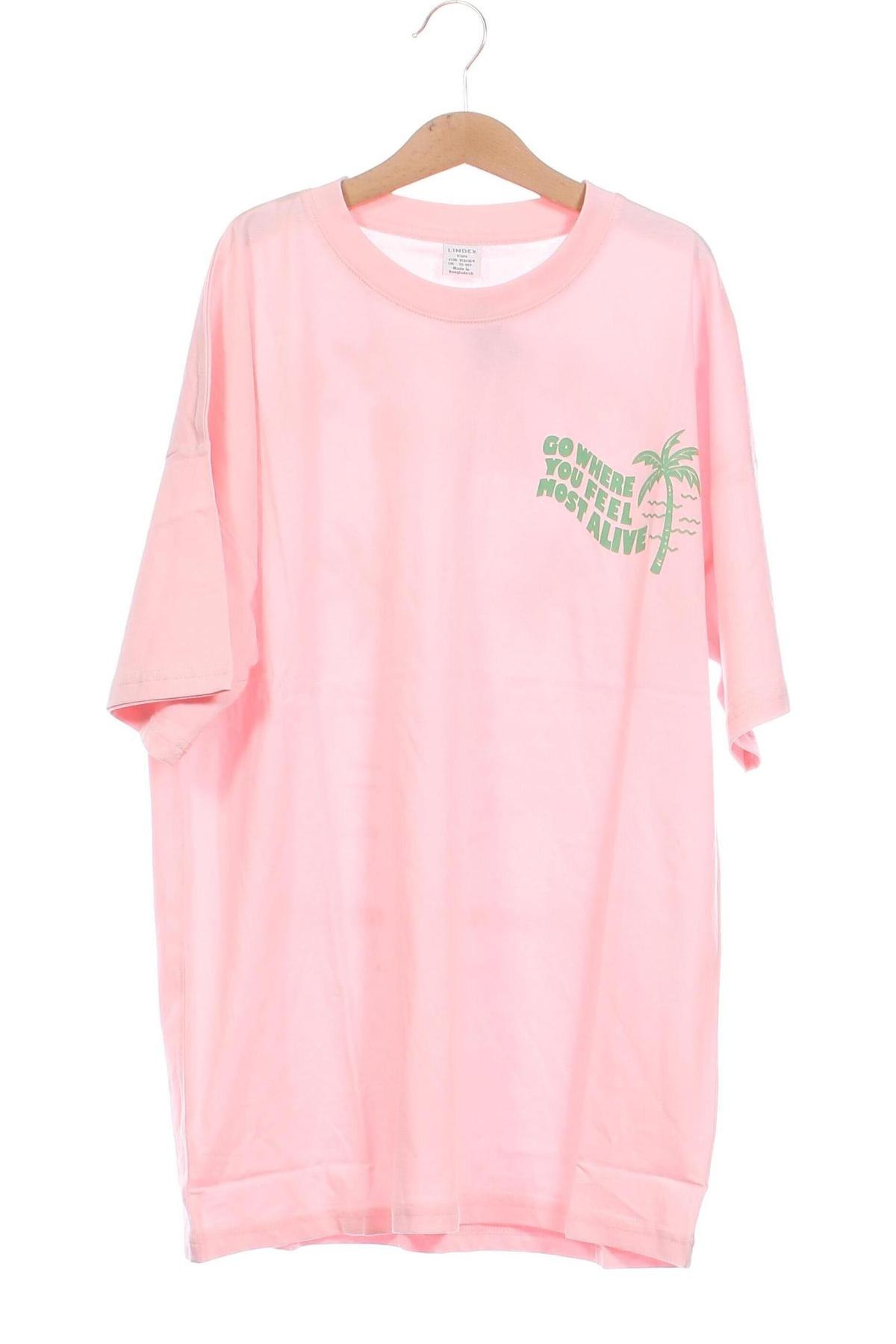 Детска тениска Lindex, Размер 12-13y/ 158-164 см, Цвят Розов, Цена 11,68 лв.