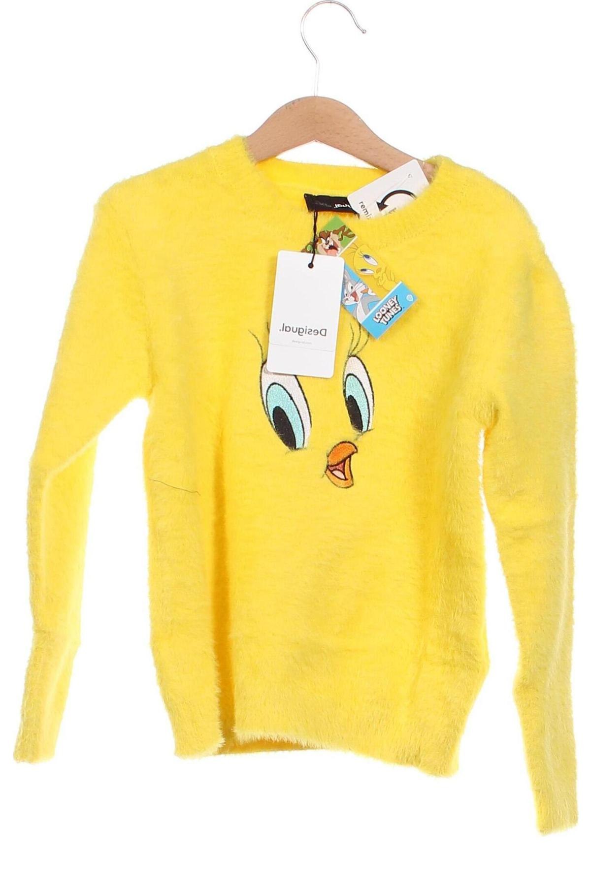 Dziecięcy sweter Desigual, Rozmiar 6-7y/ 122-128 cm, Kolor Żółty, Cena 213,24 zł