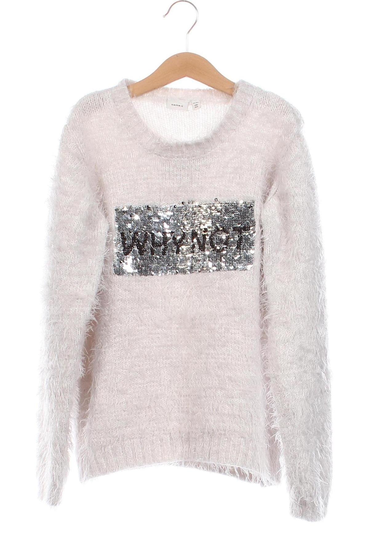 Детски пуловер Name It, Размер 12-13y/ 158-164 см, Цвят Бял, Цена 12,16 лв.