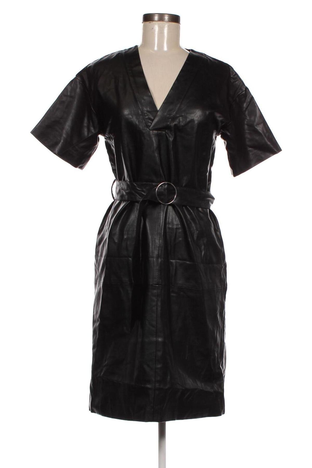 Kožené šaty  NA-KD, Veľkosť XS, Farba Čierna, Cena  23,25 €