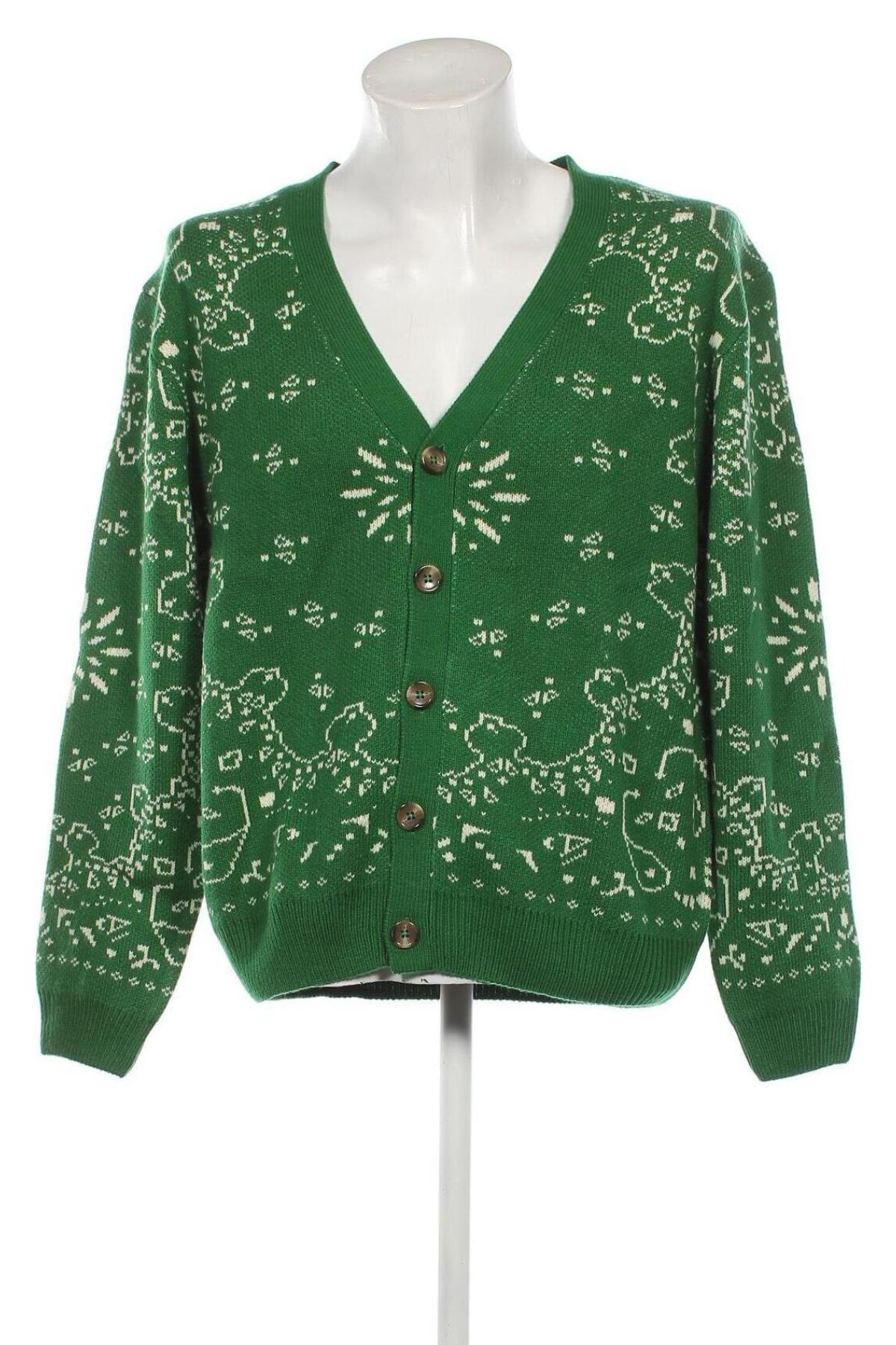 Jachetă tricotată de bărbați Review, Mărime L, Culoare Verde, Preț 150,99 Lei