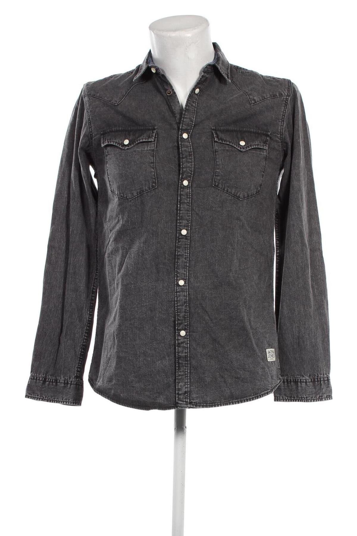 Herrenhemd Originals By Jack & Jones, Größe S, Farbe Grau, Preis € 20,18
