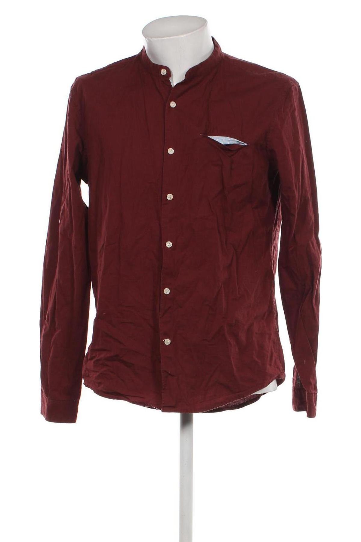 Мъжка риза Pull&Bear, Размер L, Цвят Червен, Цена 29,33 лв.
