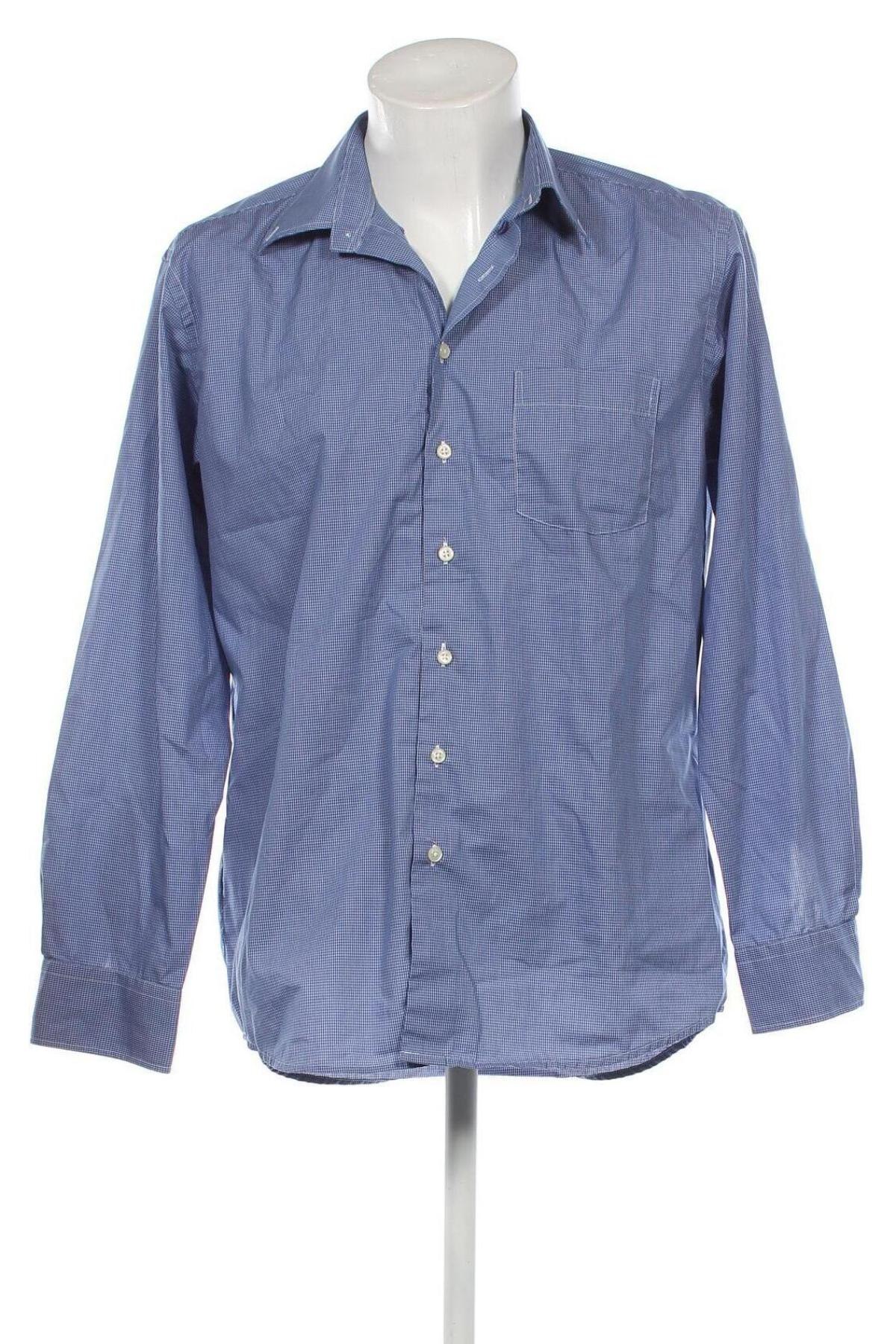 Ανδρικό πουκάμισο Sergio, Μέγεθος L, Χρώμα Μπλέ, Τιμή 7,36 €
