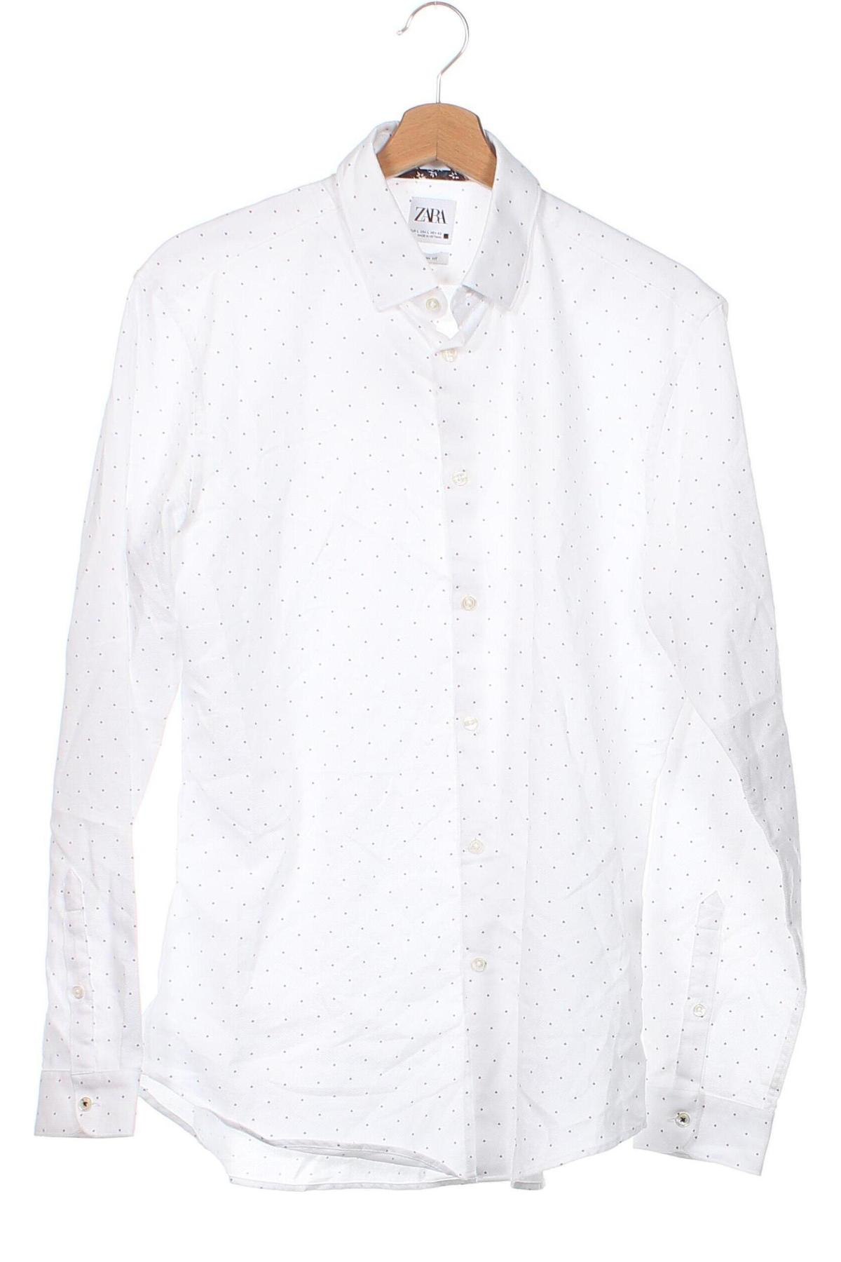 Мъжка риза Zara, Размер L, Цвят Бял, Цена 29,00 лв.