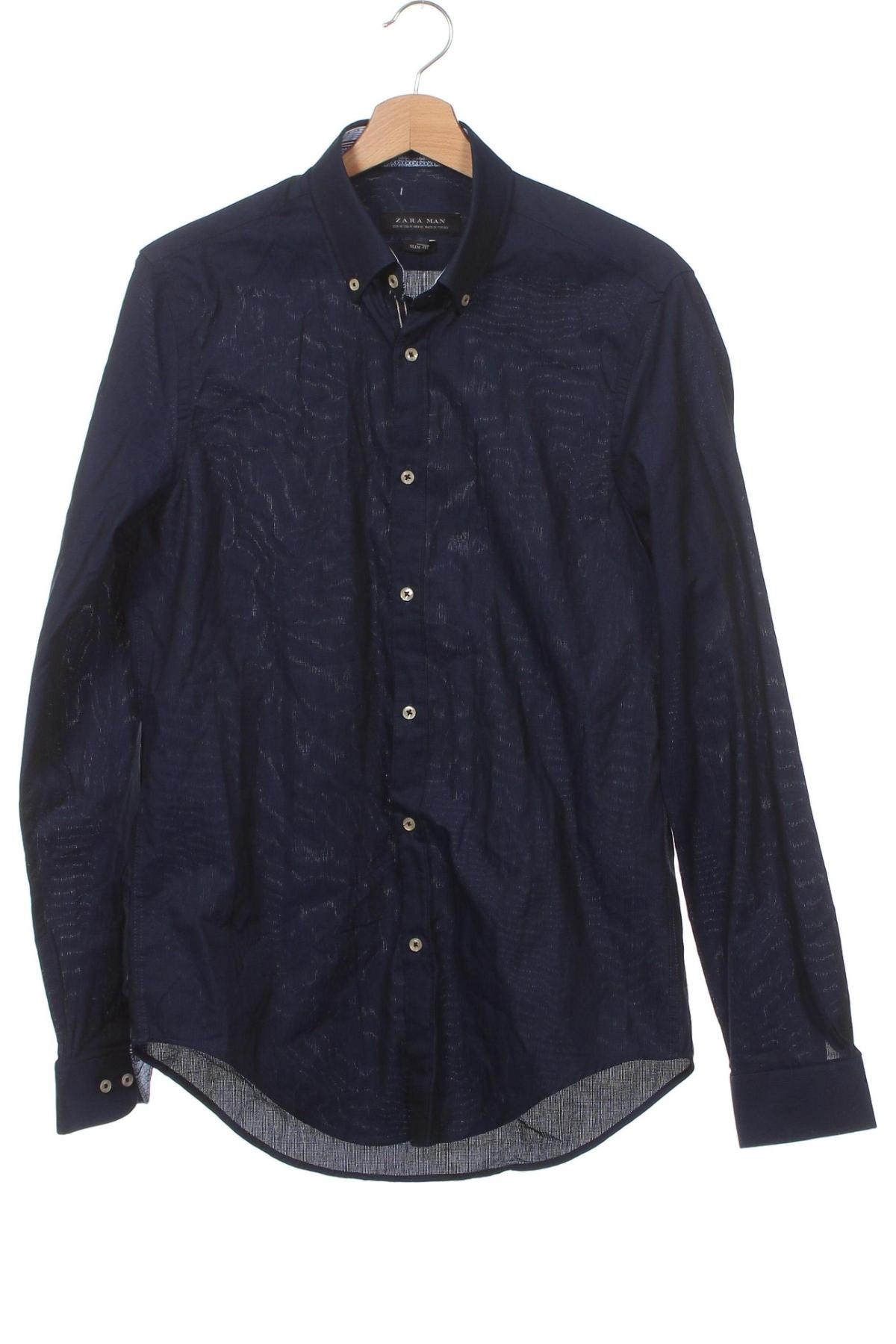 Ανδρικό πουκάμισο Zara Man, Μέγεθος M, Χρώμα Μπλέ, Τιμή 17,94 €