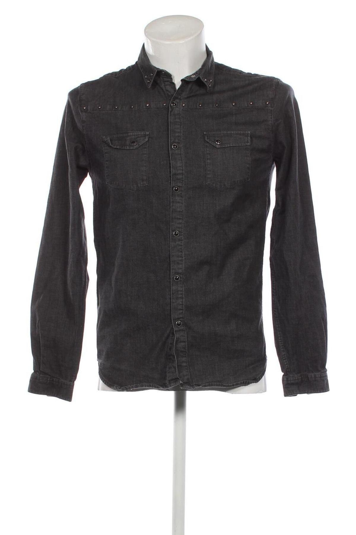 Мъжка риза Zara Man, Размер L, Цвят Сив, Цена 17,34 лв.