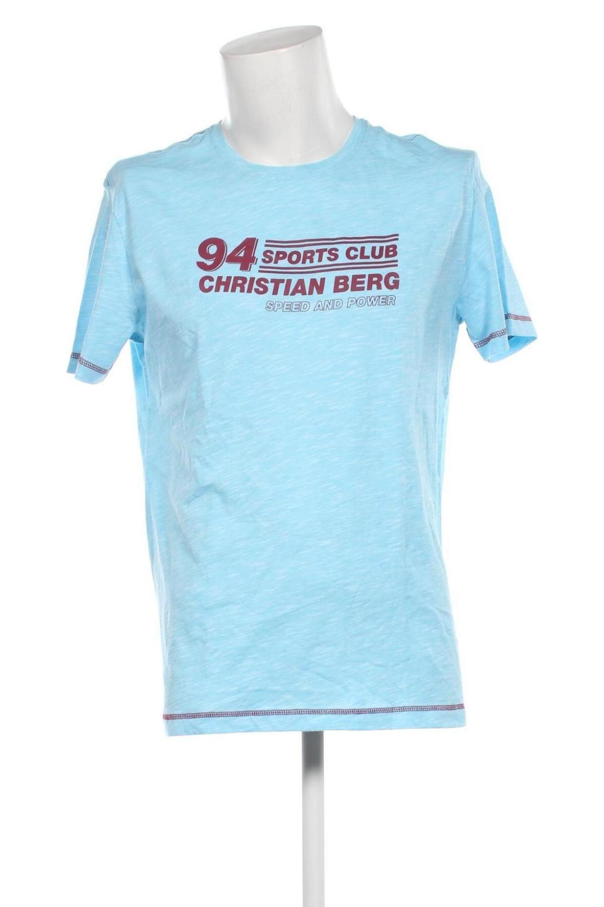 Herren T-Shirt Christian Berg, Größe L, Farbe Blau, Preis € 20,62