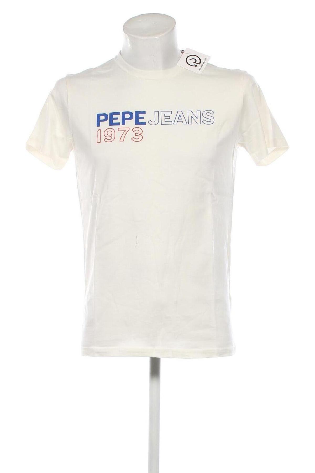 Tricou de bărbați Pepe Jeans, Mărime S, Culoare Ecru, Preț 171,05 Lei