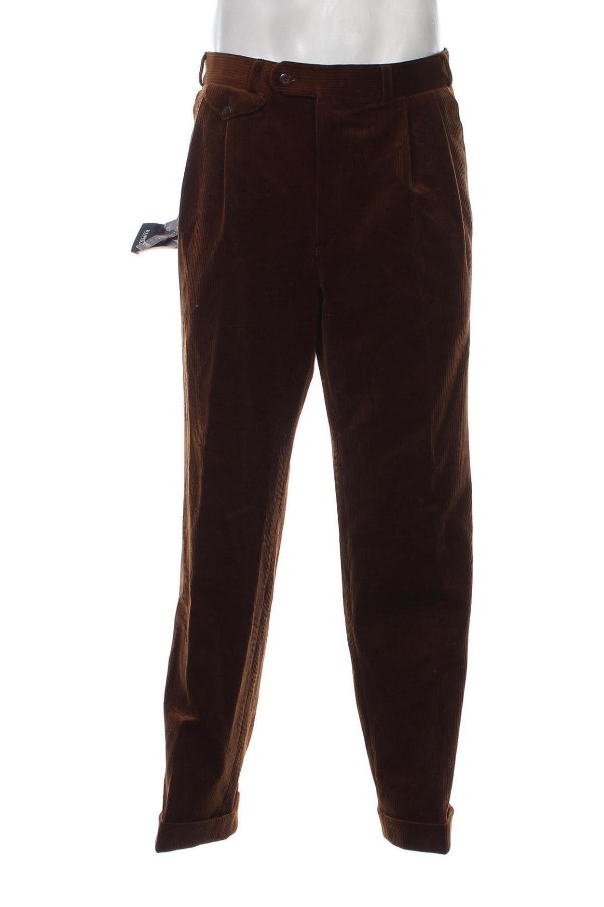 Pantaloni raiați de bărbați Eurex by Brax, Mărime XL, Culoare Maro, Preț 156,58 Lei