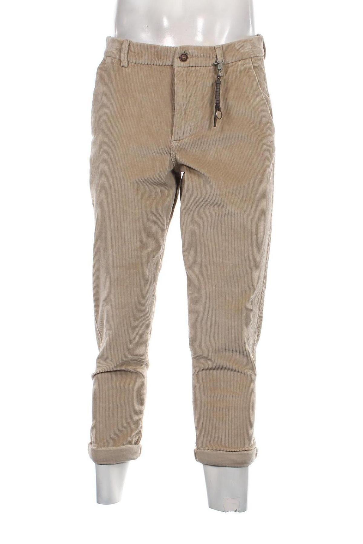 Pantaloni raiați de bărbați Jack & Jones, Mărime M, Culoare Bej, Preț 56,65 Lei