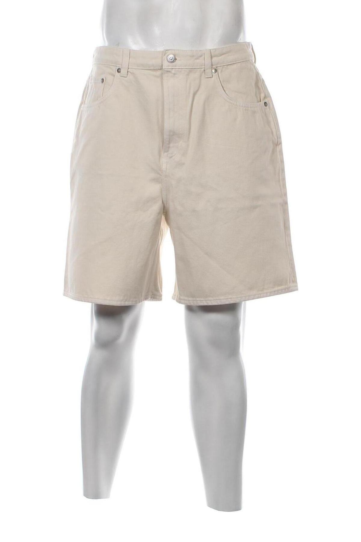 Pantaloni scurți de bărbați Weekday, Mărime M, Culoare Ecru, Preț 184,21 Lei