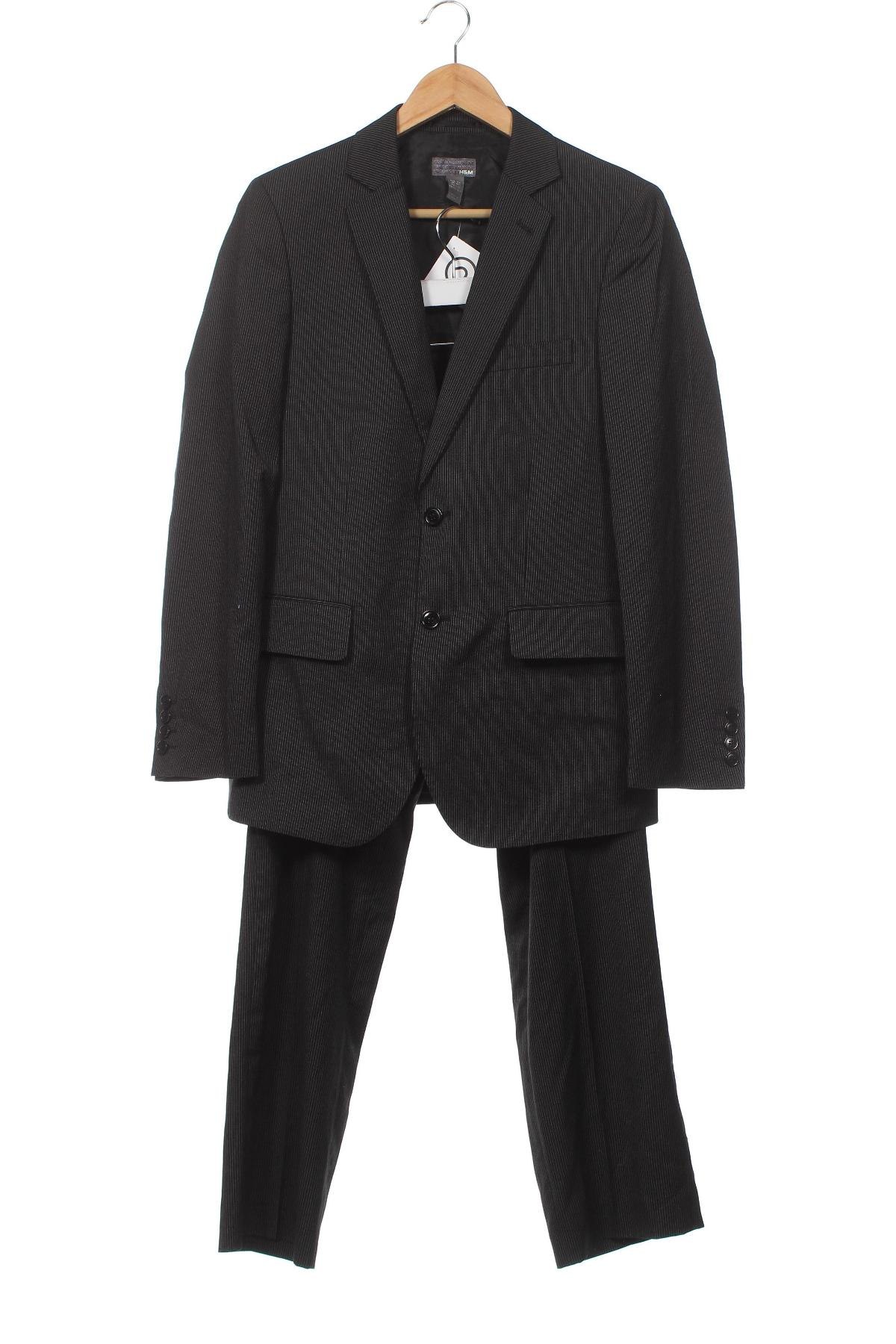 Мъжки костюм H&M, Размер S, Цвят Черен, Цена 52,20 лв.