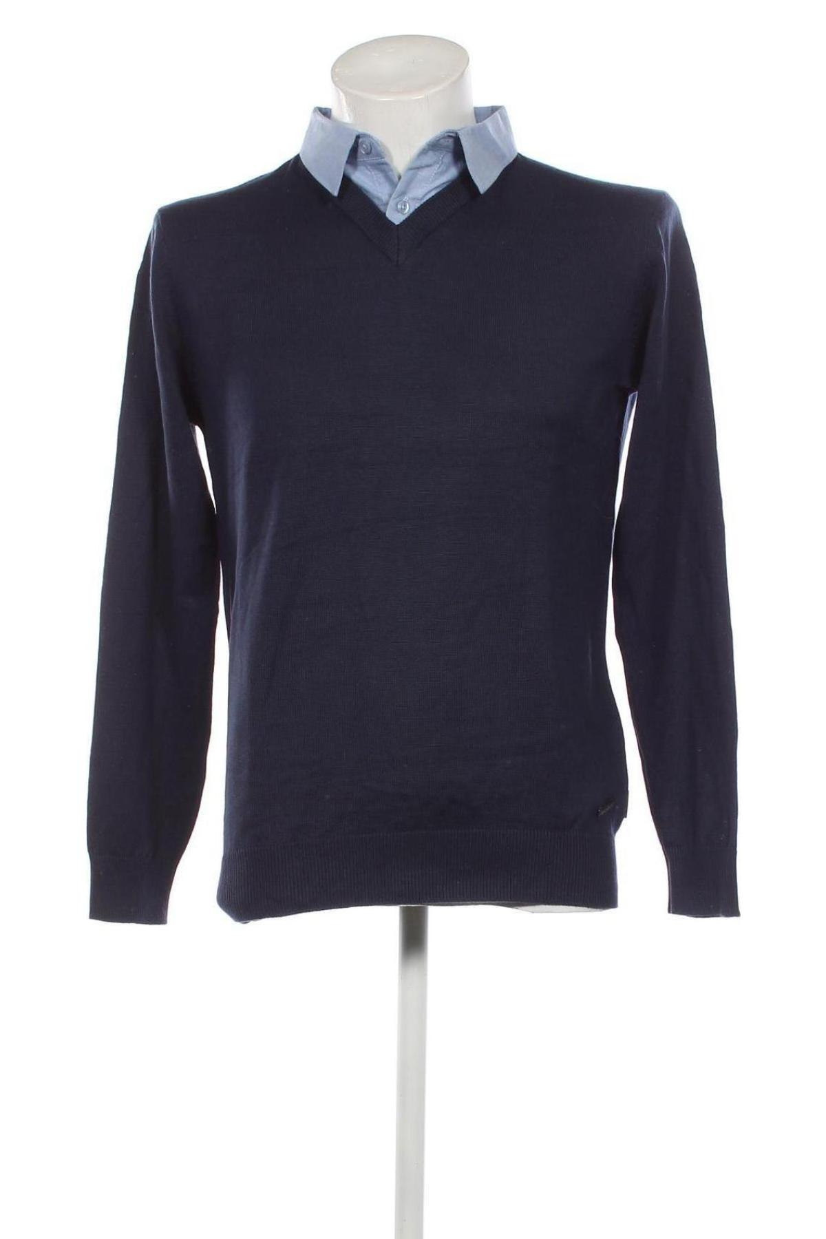 Мъжки пуловер Capuccino, Размер M, Цвят Син, Цена 29,00 лв.