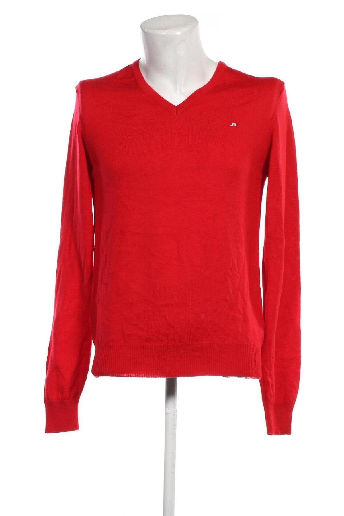 Мъжки пуловер J.Lindeberg, Размер L, Цвят Червен, Цена 58,22 лв.