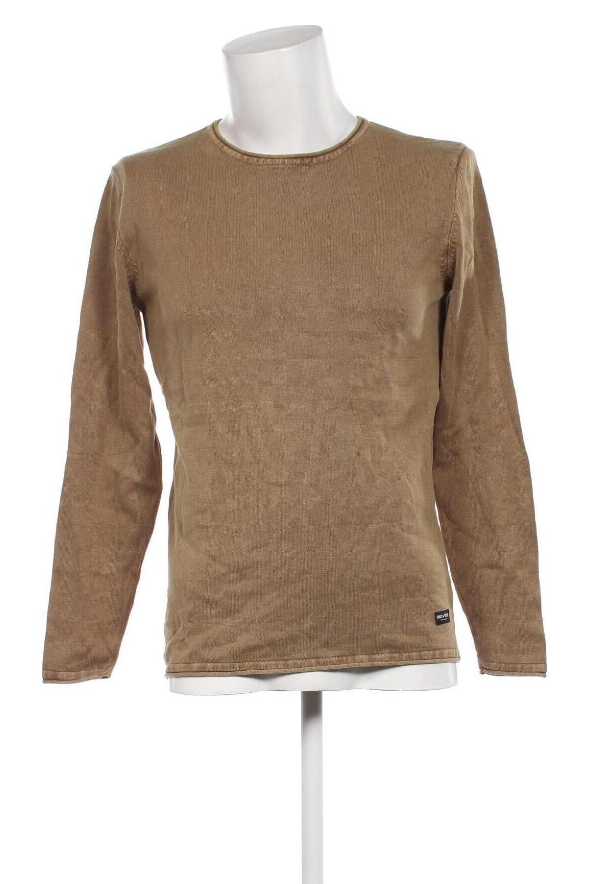 Мъжки пуловер Only & Sons, Размер M, Цвят Бежов, Цена 13,92 лв.