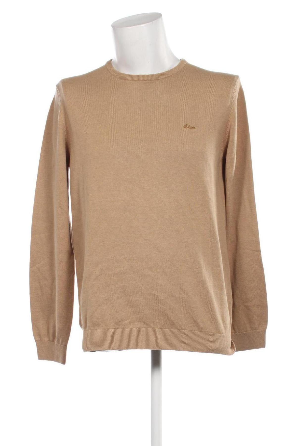 Ανδρικό πουλόβερ S.Oliver, Μέγεθος L, Χρώμα  Μπέζ, Τιμή 37,11 €