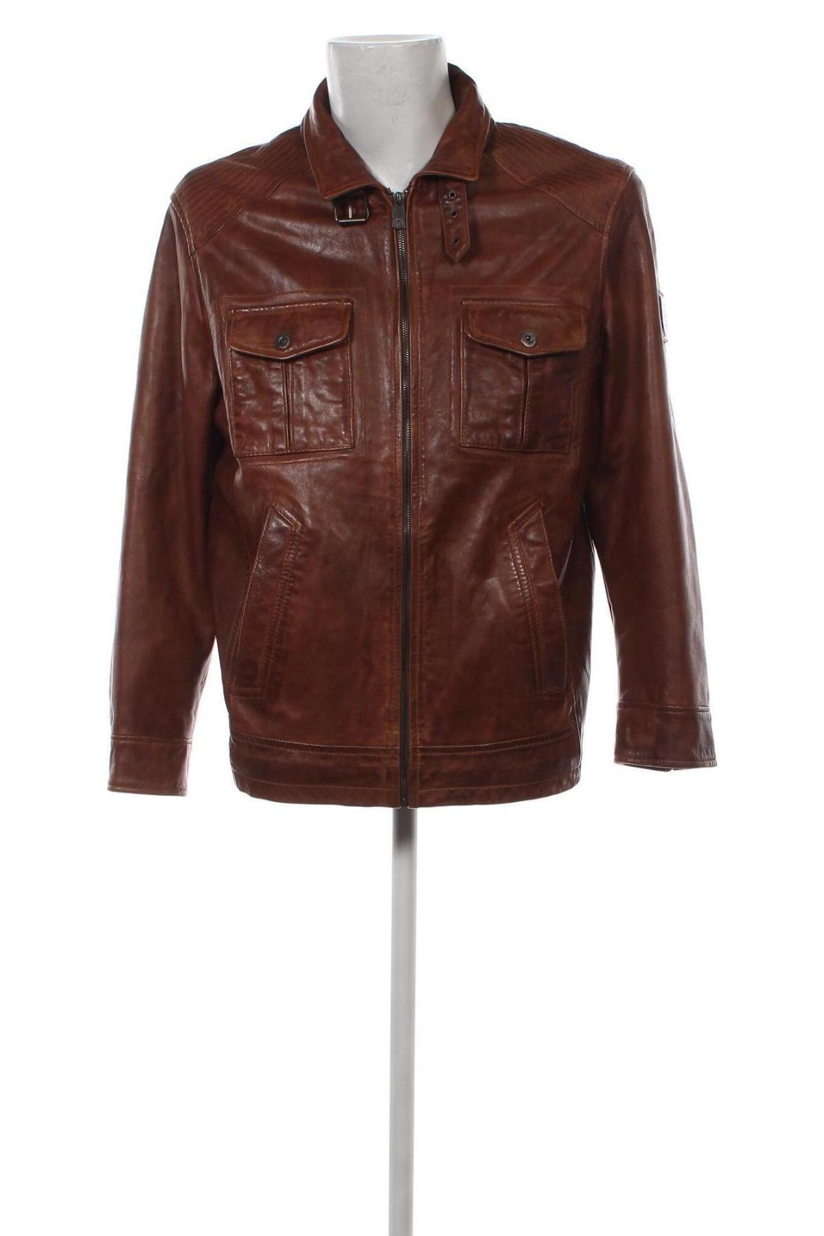 Pánska kožená bunda  Engbers, Veľkosť M, Farba Hnedá, Cena  120,45 €