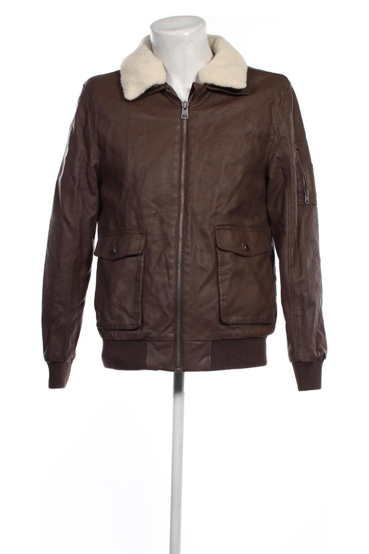 Pánska kožená bunda  Identic, Veľkosť M, Farba Hnedá, Cena  27,78 €