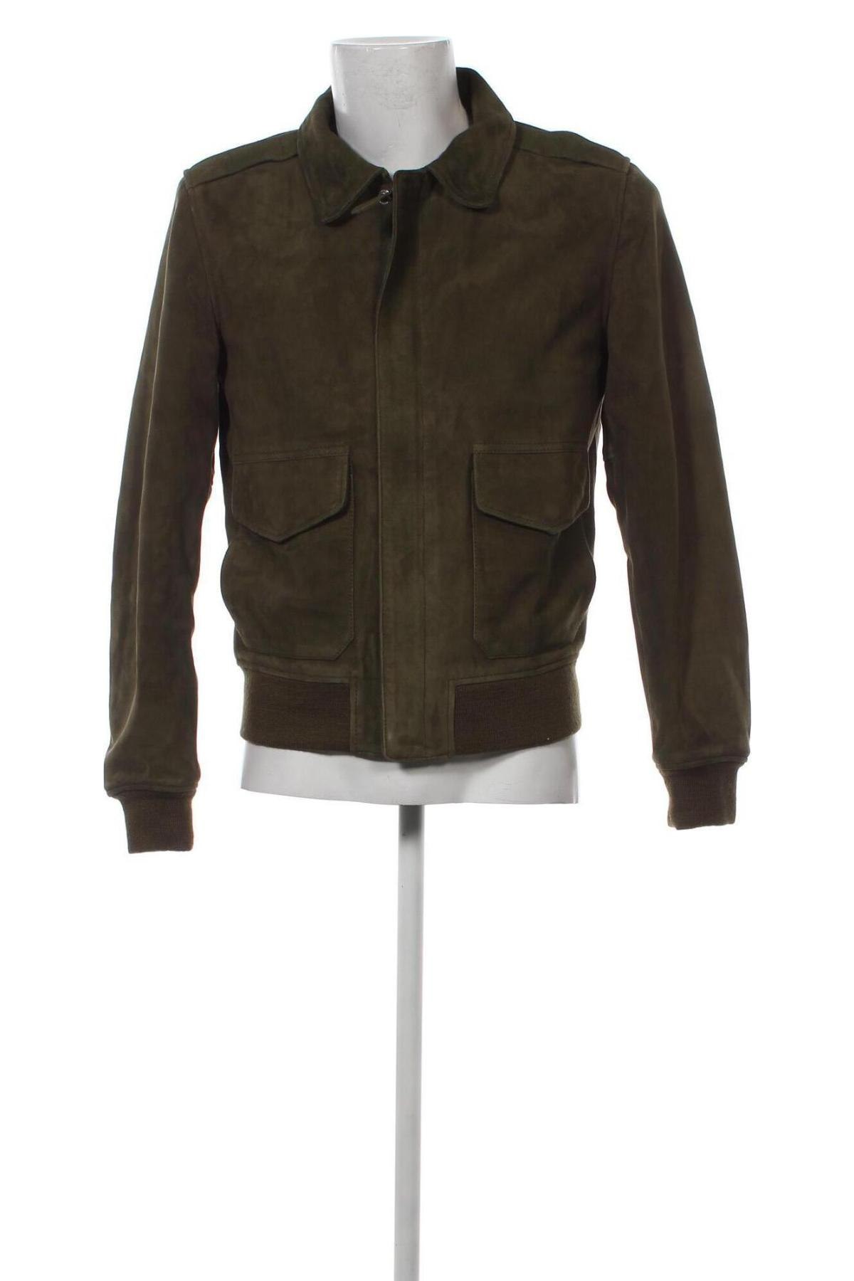 Мъжко кожено яке Schott, Размер M, Цвят Зелен, Цена 537,01 лв.