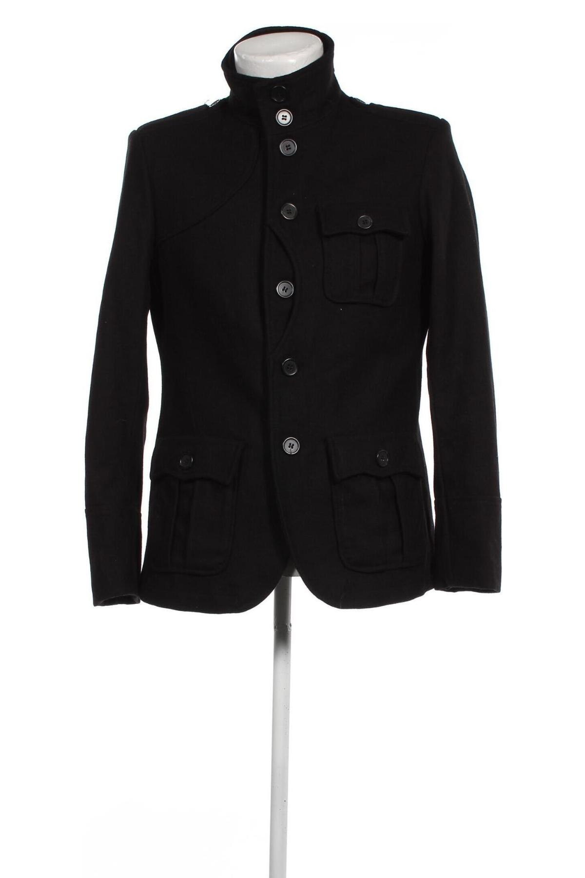 Мъжко палто H&M, Размер L, Цвят Черен, Цена 51,36 лв.