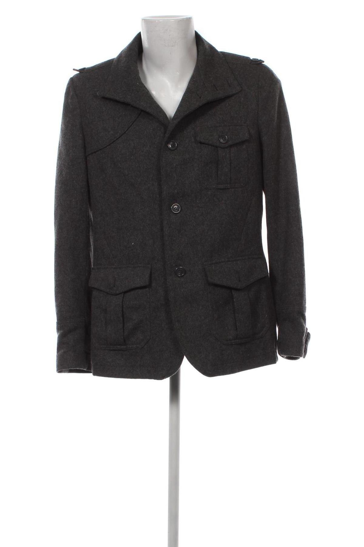 Мъжко палто H&M, Размер XL, Цвят Черен, Цена 22,47 лв.