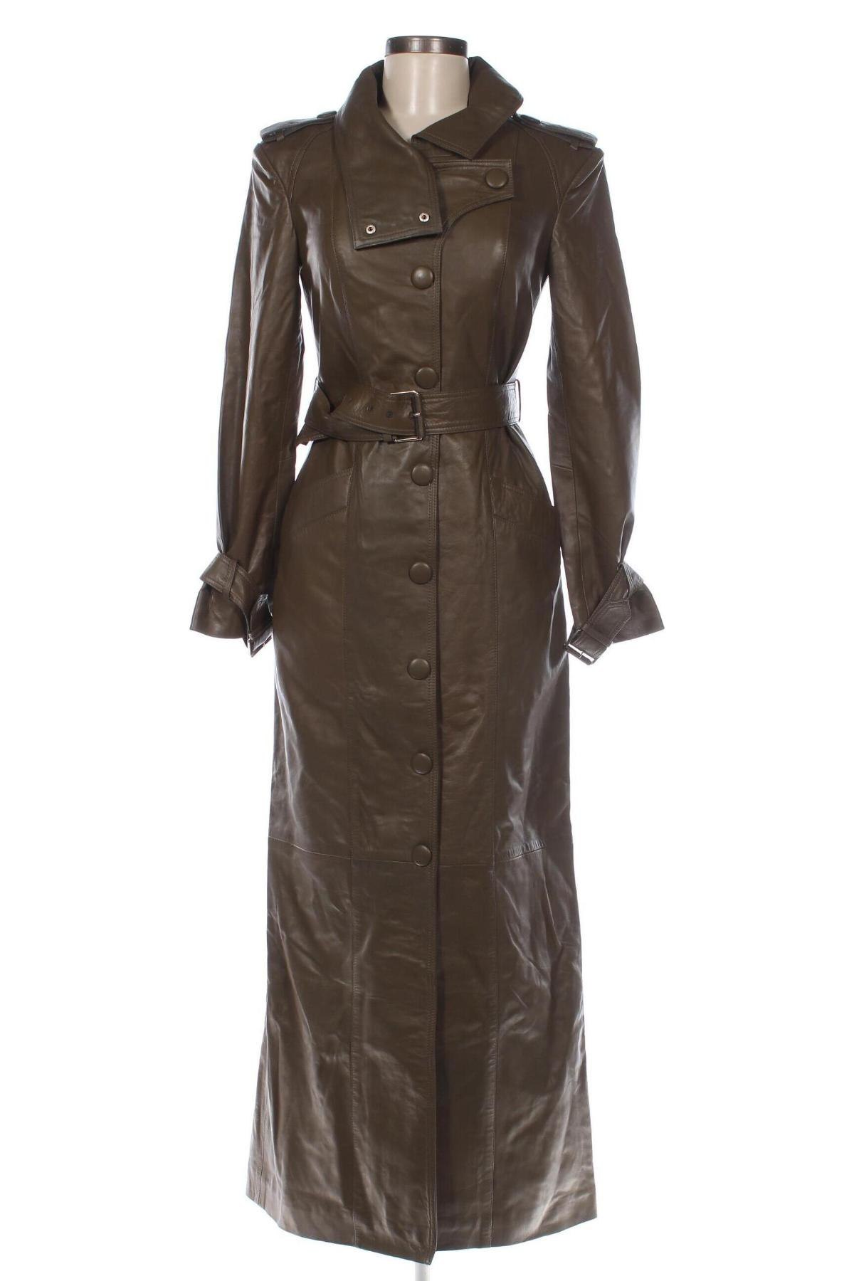 Дамско кожено палто Karen Millen, Размер XS, Цвят Кафяв, Цена 1 163,00 лв.