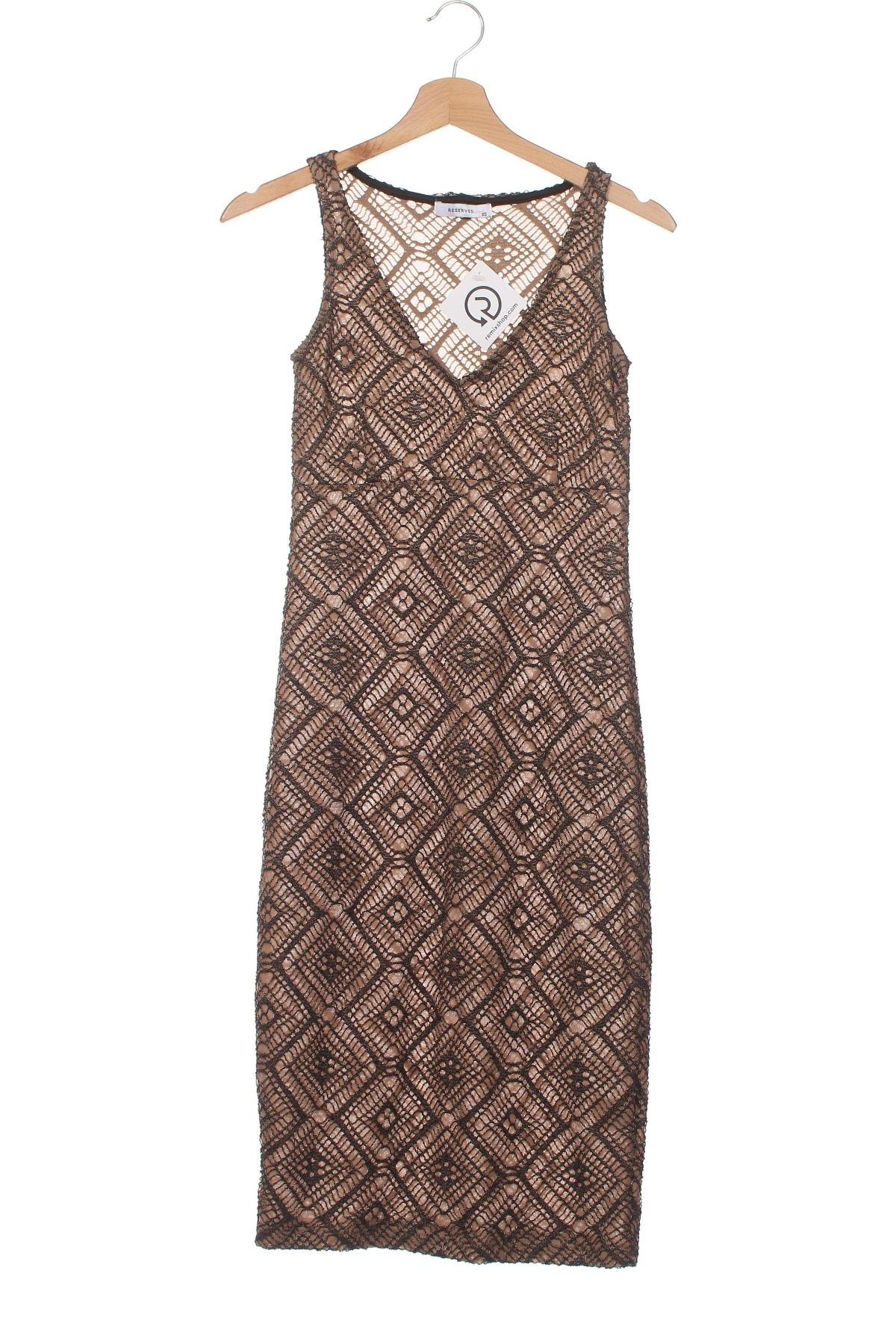 Φόρεμα Reserved, Μέγεθος XS, Χρώμα  Μπέζ, Τιμή 14,83 €