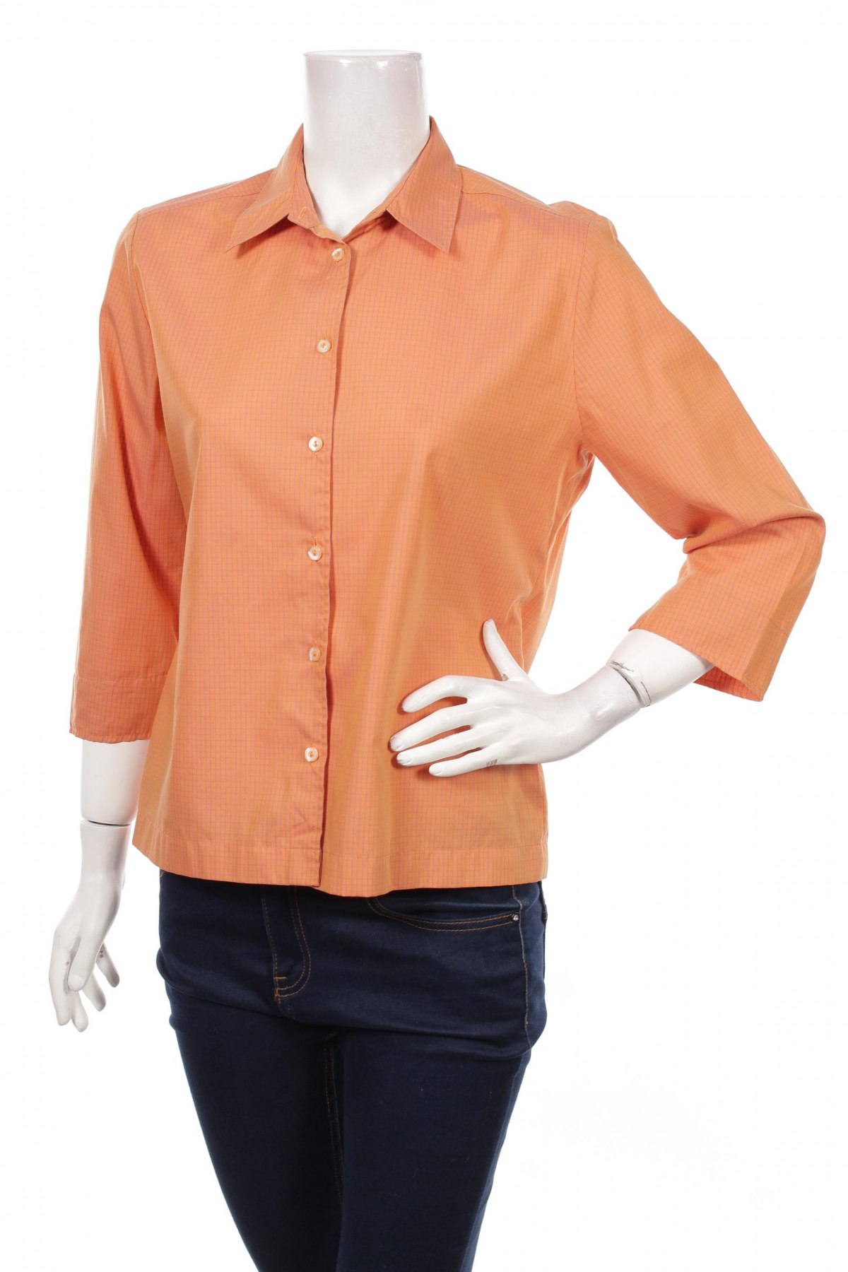 Γυναικείο πουκάμισο Eterna, Μέγεθος L, Χρώμα Πορτοκαλί, Τιμή 14,23 €