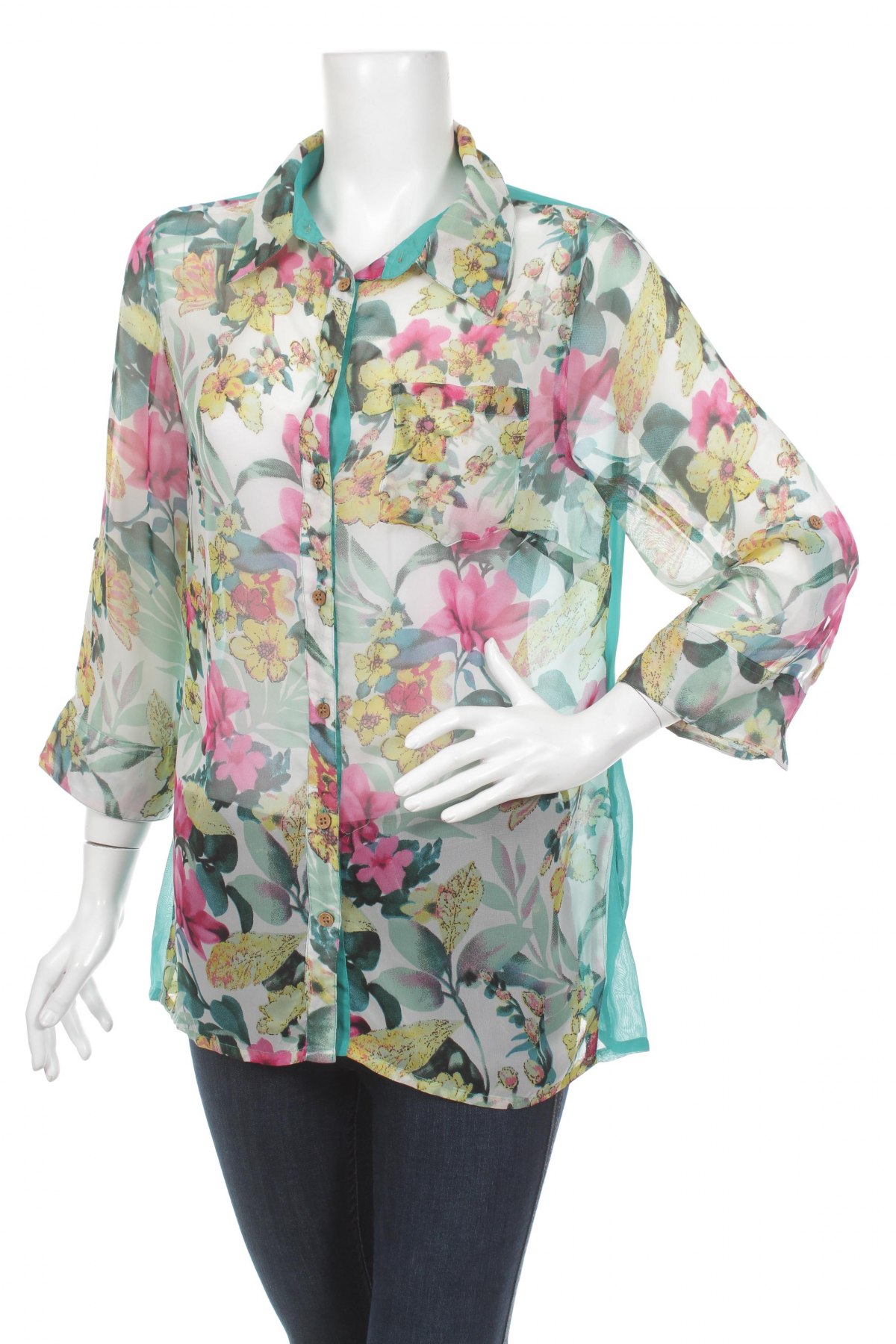 Γυναικείο πουκάμισο Gina, Μέγεθος L, Χρώμα Πολύχρωμο, Τιμή 18,04 €