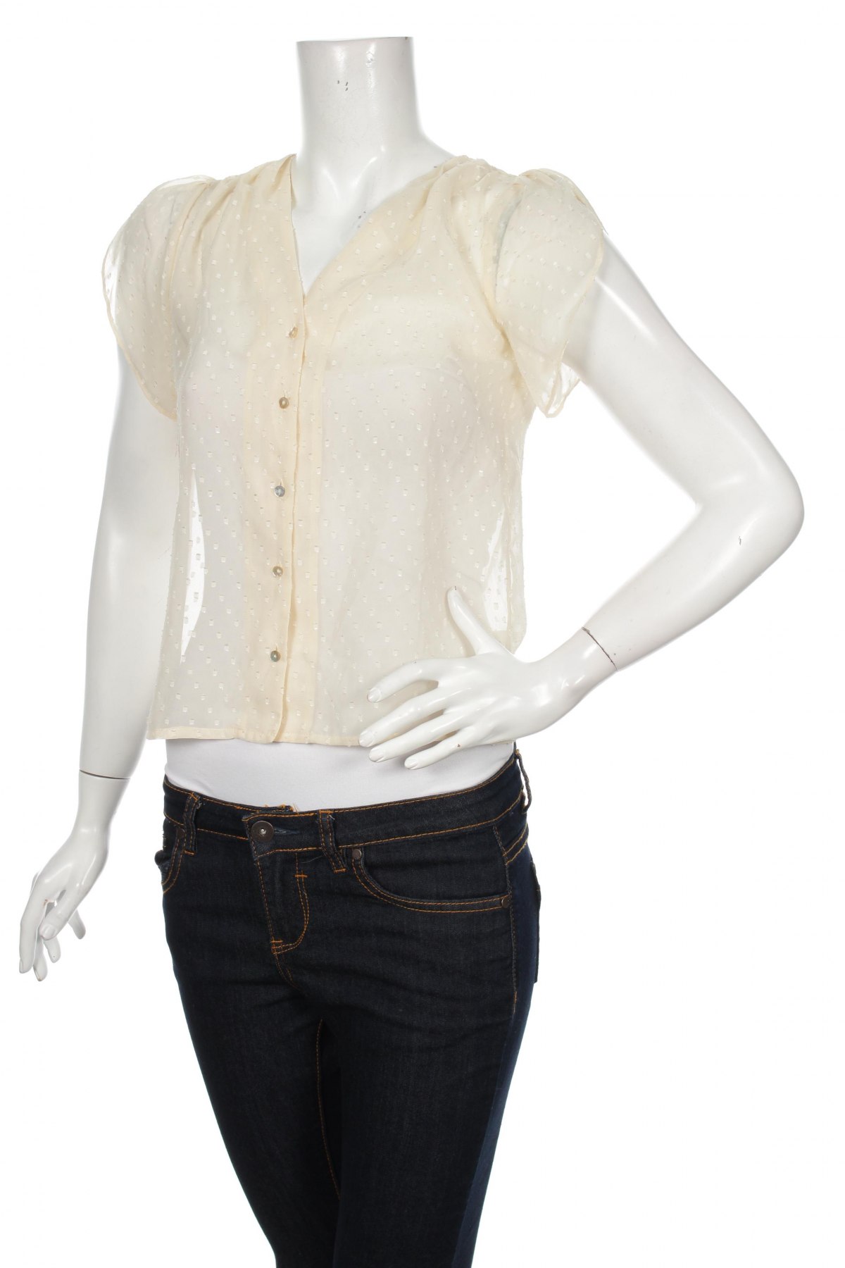 Γυναικείο πουκάμισο H&M, Μέγεθος XS, Χρώμα Εκρού, Τιμή 9,28 €
