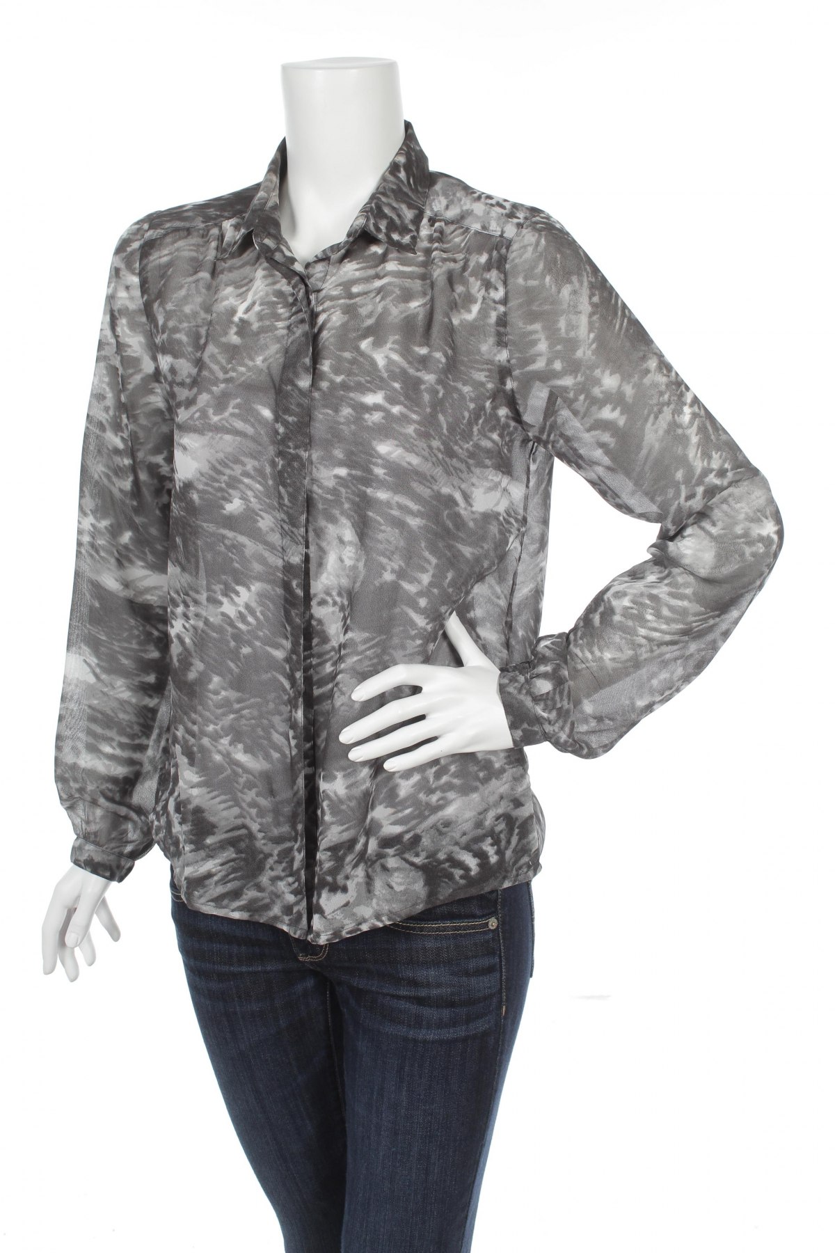 Γυναικείο πουκάμισο Ichi, Μέγεθος S, Χρώμα Γκρί, Τιμή 15,46 €