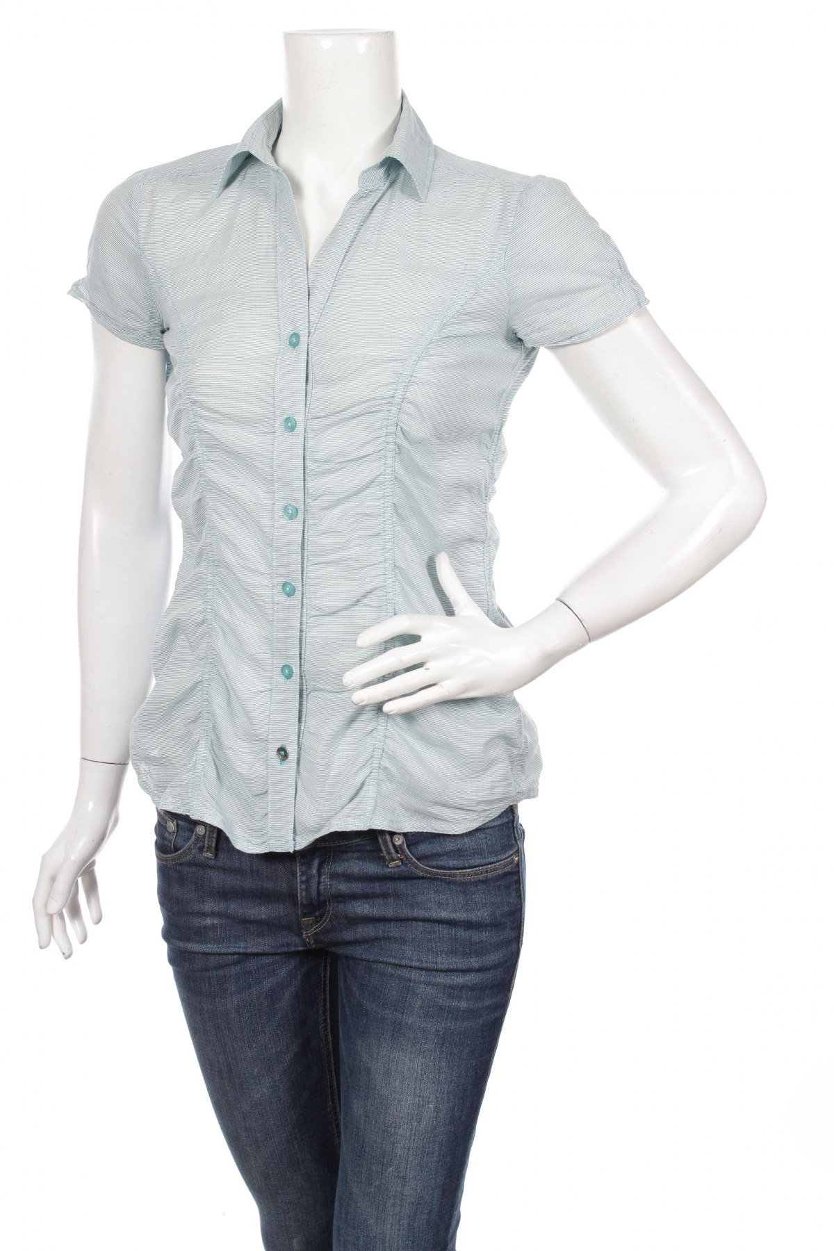 Γυναικείο πουκάμισο Tom Tailor, Μέγεθος XS, Χρώμα Μπλέ, Τιμή 14,23 €