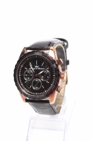 Часовник Yonger & Bresson, Цвят Черен, Метал, естествена кожа, Цена 108,92 лв.