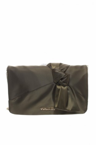 Дамска чанта TWINSET, Цвят Зелен, Текстил, Цена 80,92 лв.