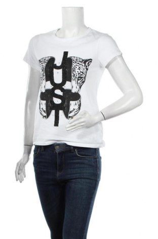 Damen T-Shirt Just Cavalli, Größe S, Farbe Weiß, Baumwolle, Preis 77,94 €