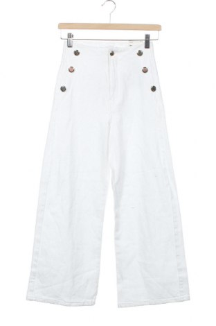 Дамски панталон Zara, Размер XS, Цвят Бял, 87% памук, 12% лен, 1% еластан, Цена 38,35 лв.